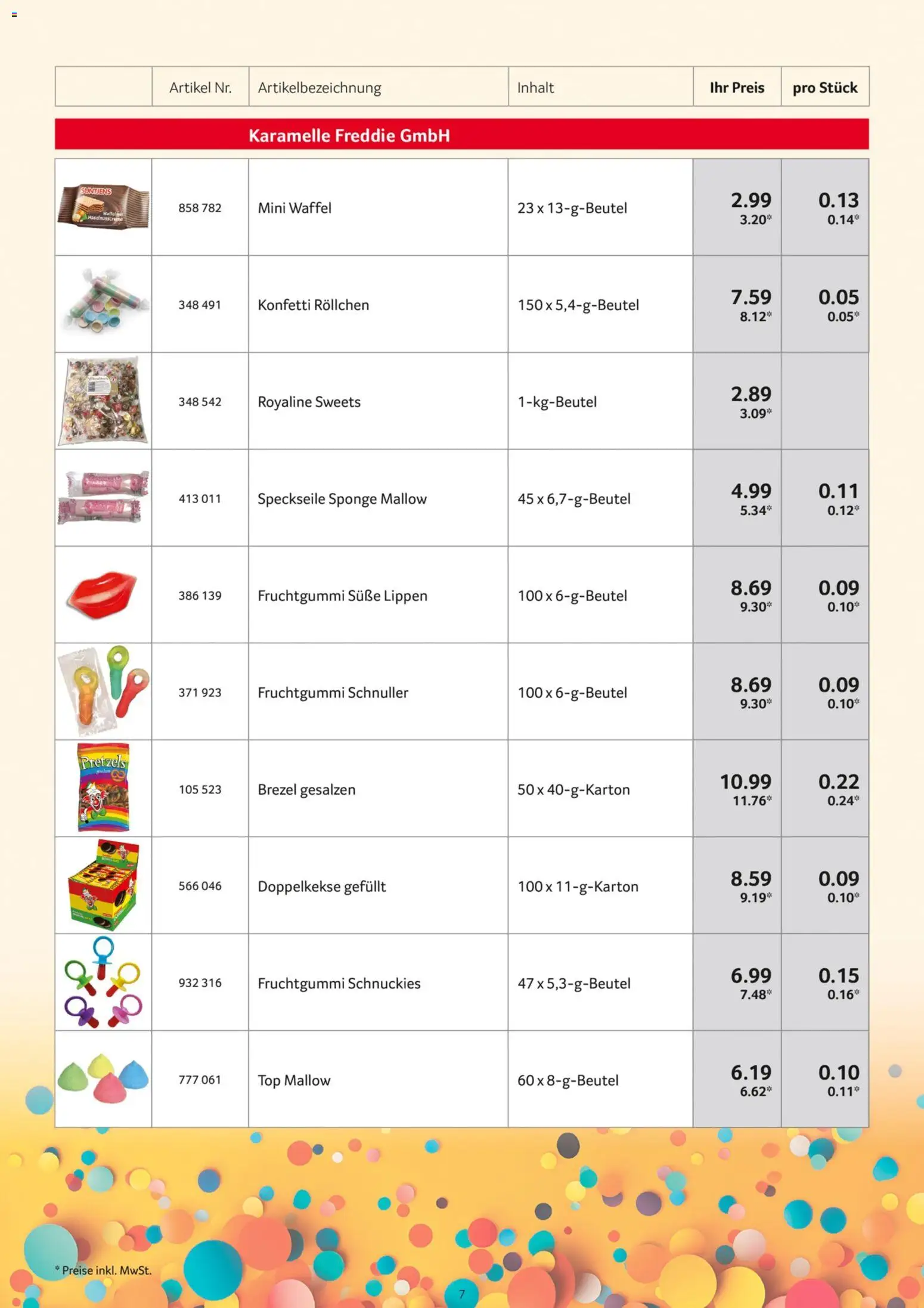 Selgros Karnevalsortiment – gültig ab 05.10.2026 | Seite: 7 | Produkte: Top