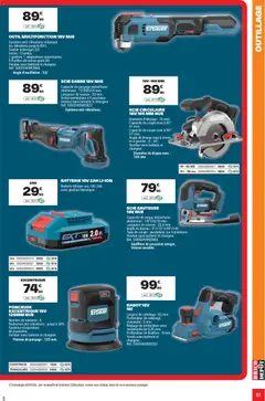 Brico Dépôt - Prévisualisation de Brico Dépôt L'officiel du bricolage valide à partir de 16.06.2026 | Page: 61 | Produits: Scie sauteuse, Plateau, Ponceuse, Scie circulaire
