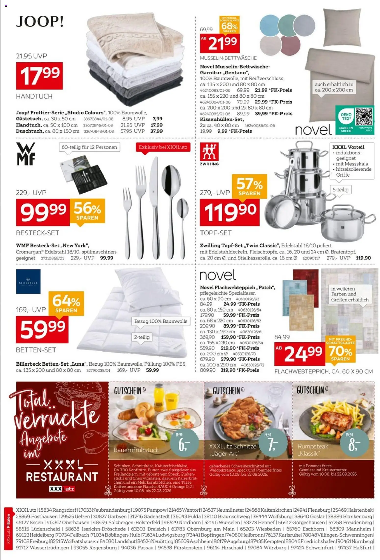 XXXLutz Prospekt – gültig ab 08.08.2026 | Seite: 2 | Produkte: Rumpsteak, Schnitzel, Gemüse, Gurken