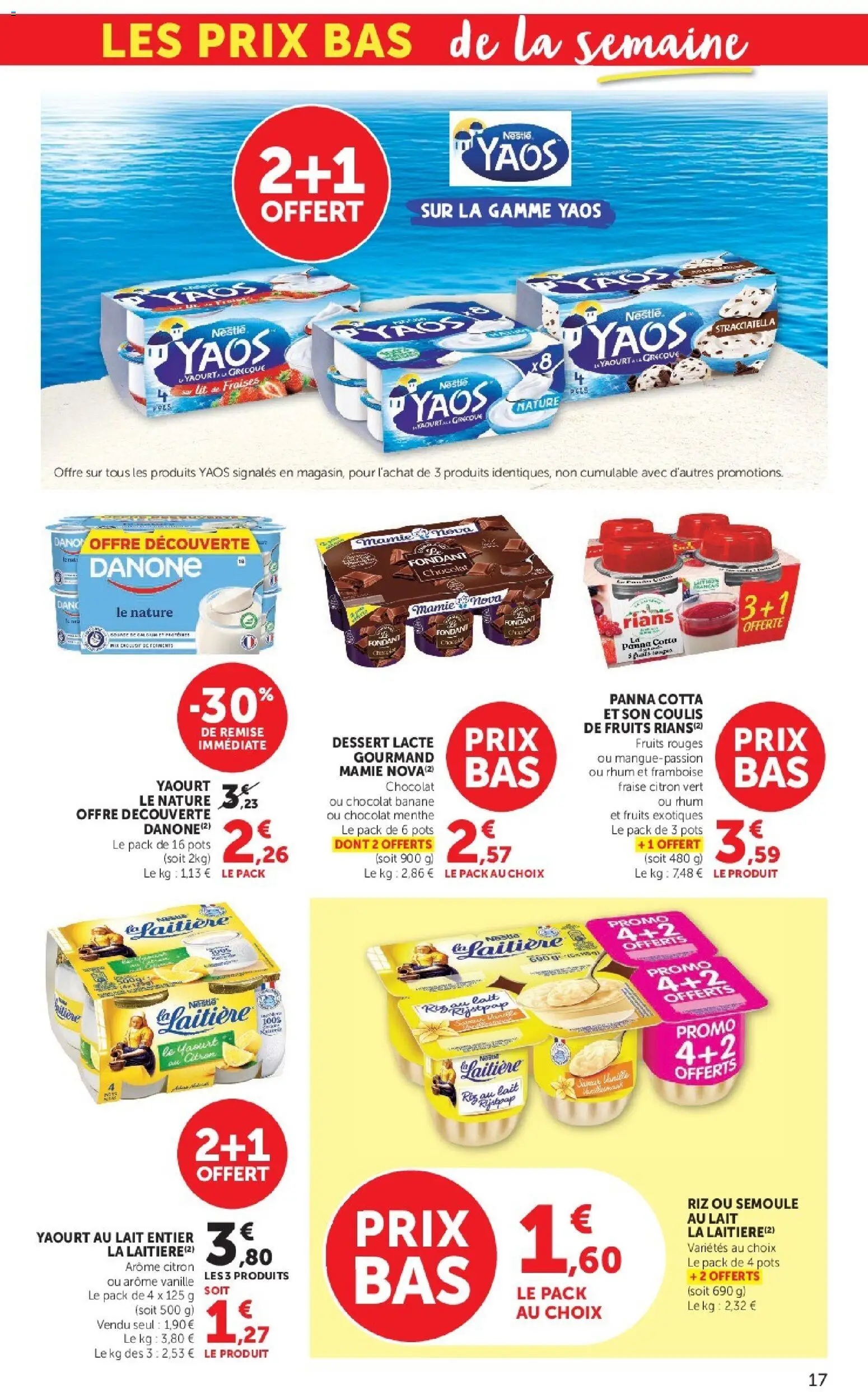 {H1} | Page: 17 | Produits: Framboise, Menthe, Yaourt, Chocolat