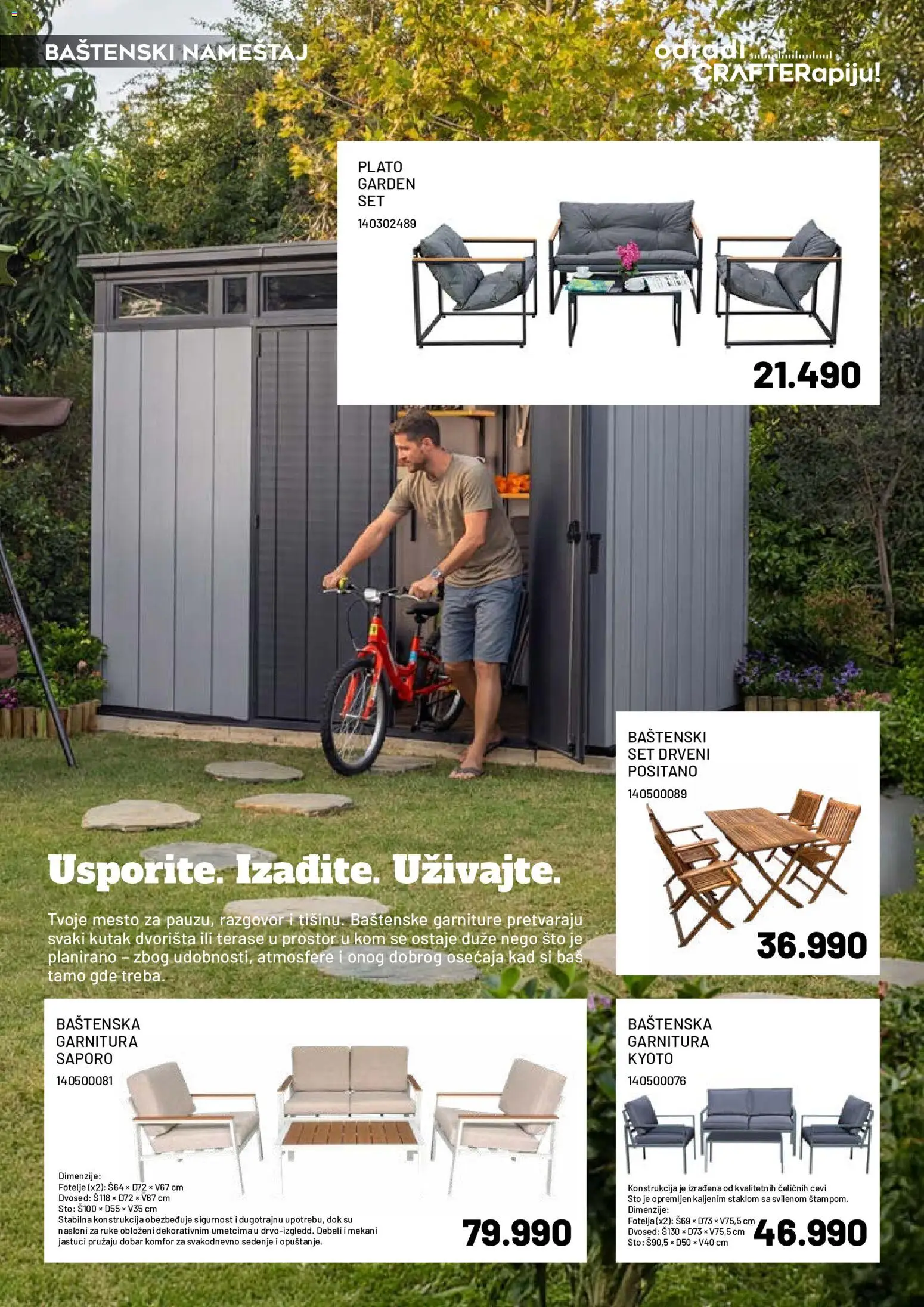 Crafter katalog - važi od 20.04.2026 | Strana: 7 | Proizvode: Fotelja, Sto, Dvosed