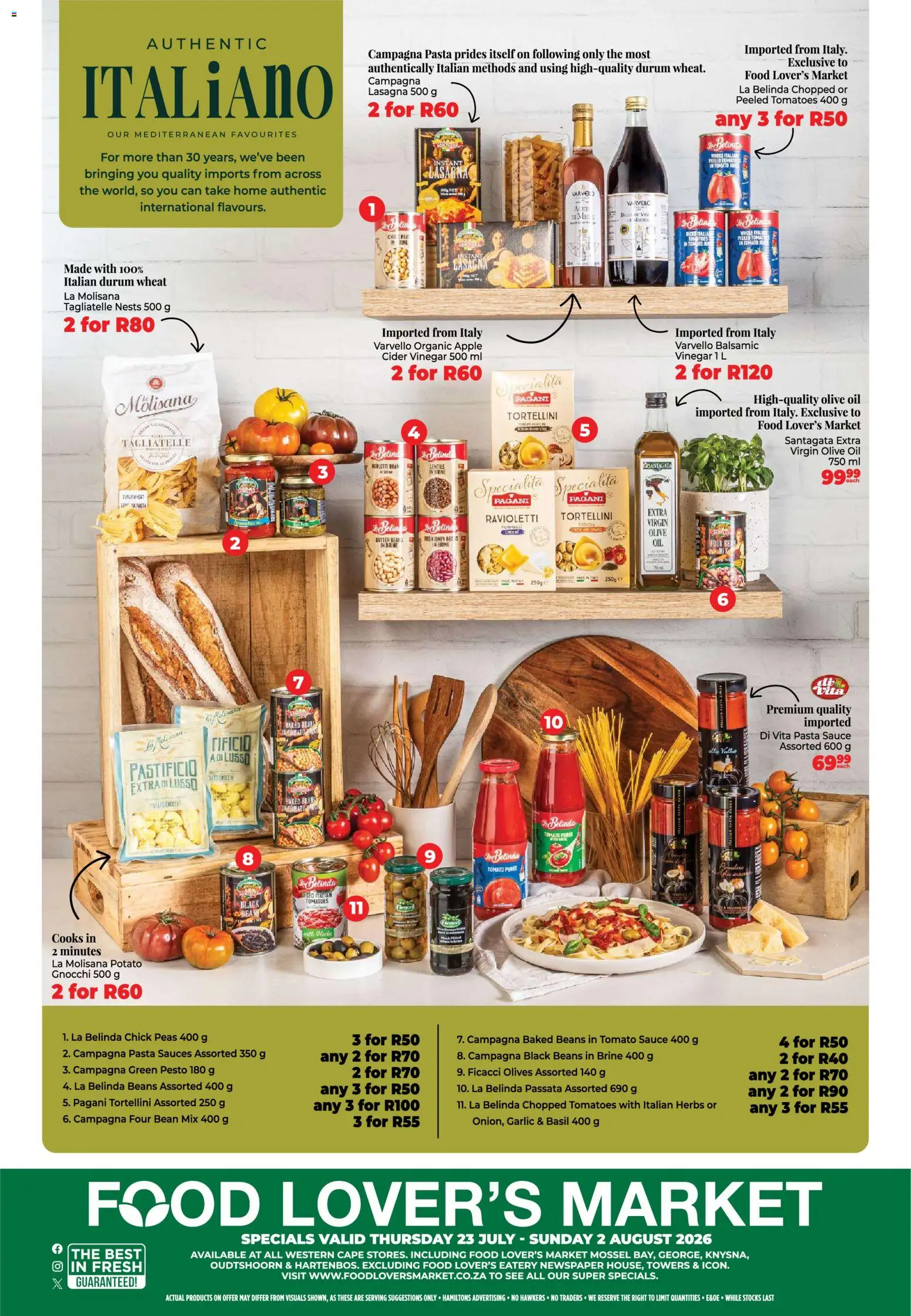 New Food Lover's Market catalogue – valid from 23/07/2026 | Page: 16 | Products: Beans, Butter, Vinegar, Garlic