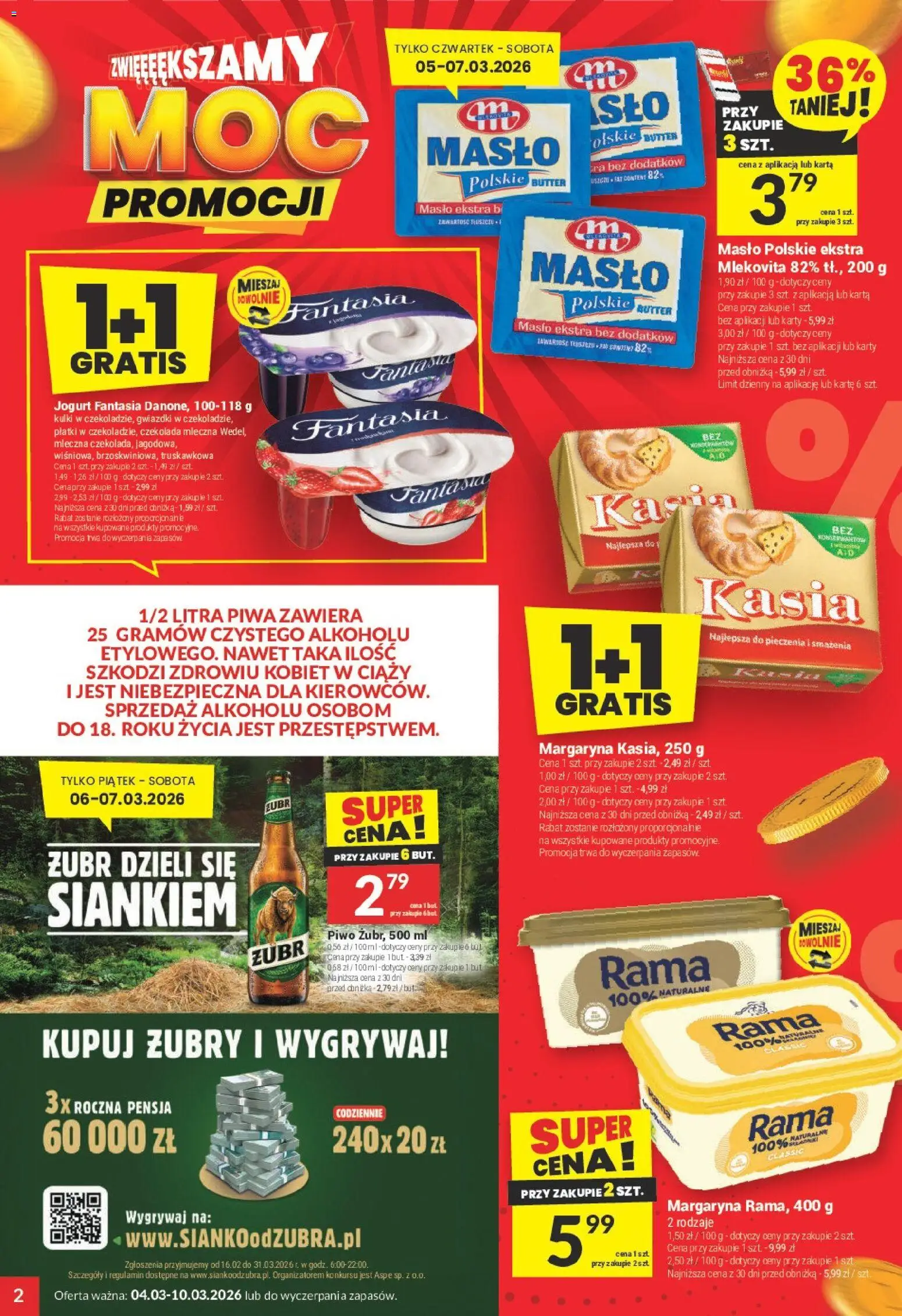Twój Market gazetka od 04.03.2026 | Strona: 2 | Produkty: Masło Polskie, Masło, Jogurt, Piwo