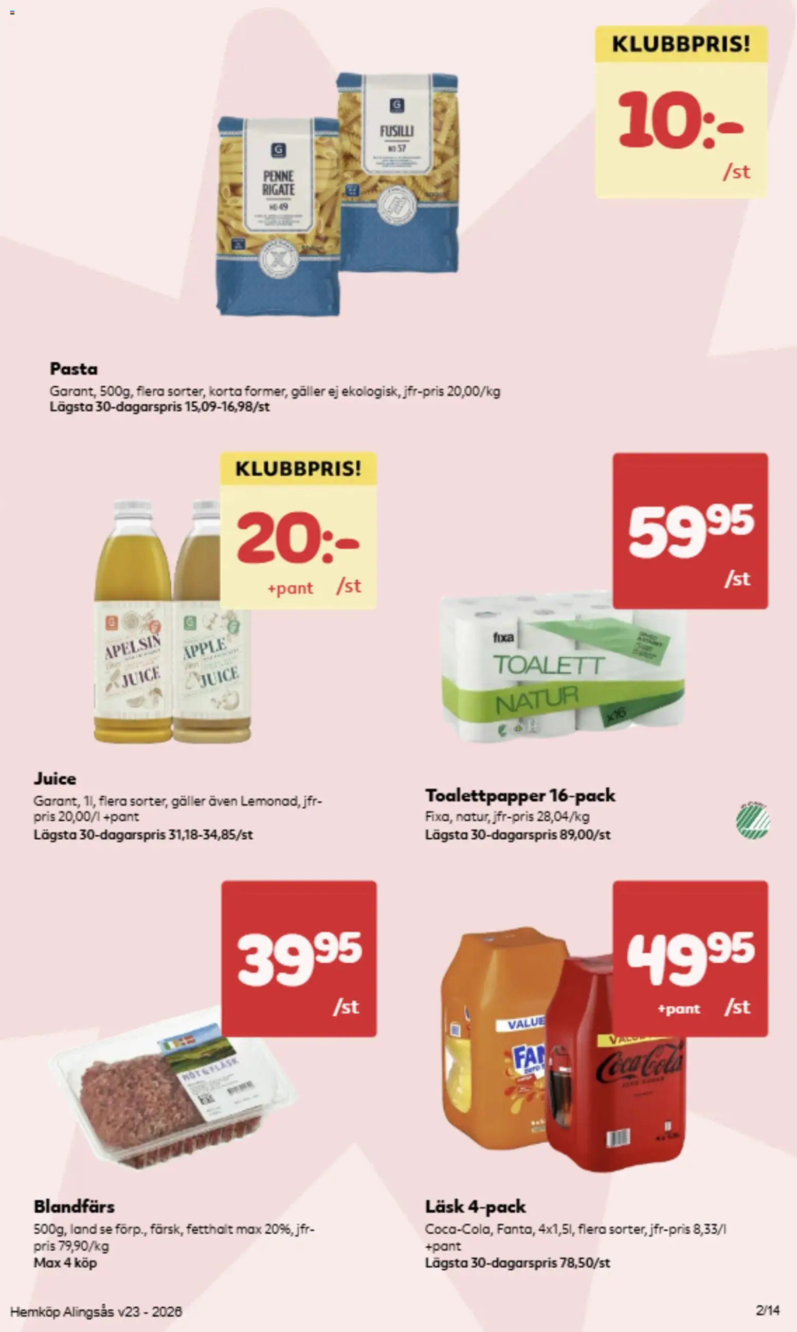 Hemköp reklamblad aktuell från 01.06.2026 | Sida: 11 | Produkter: Galler, Toalett, Blandfärs, Fläsk