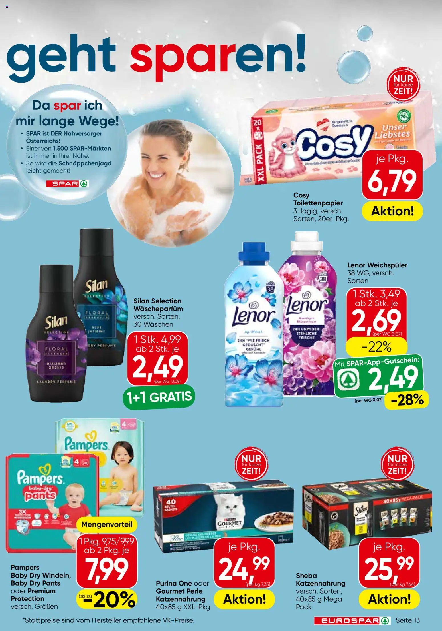 Eurospar Flugblatt gültig ab 03.06.2026 | Seite: 13 | Produkte: Pampers, Weichspüler