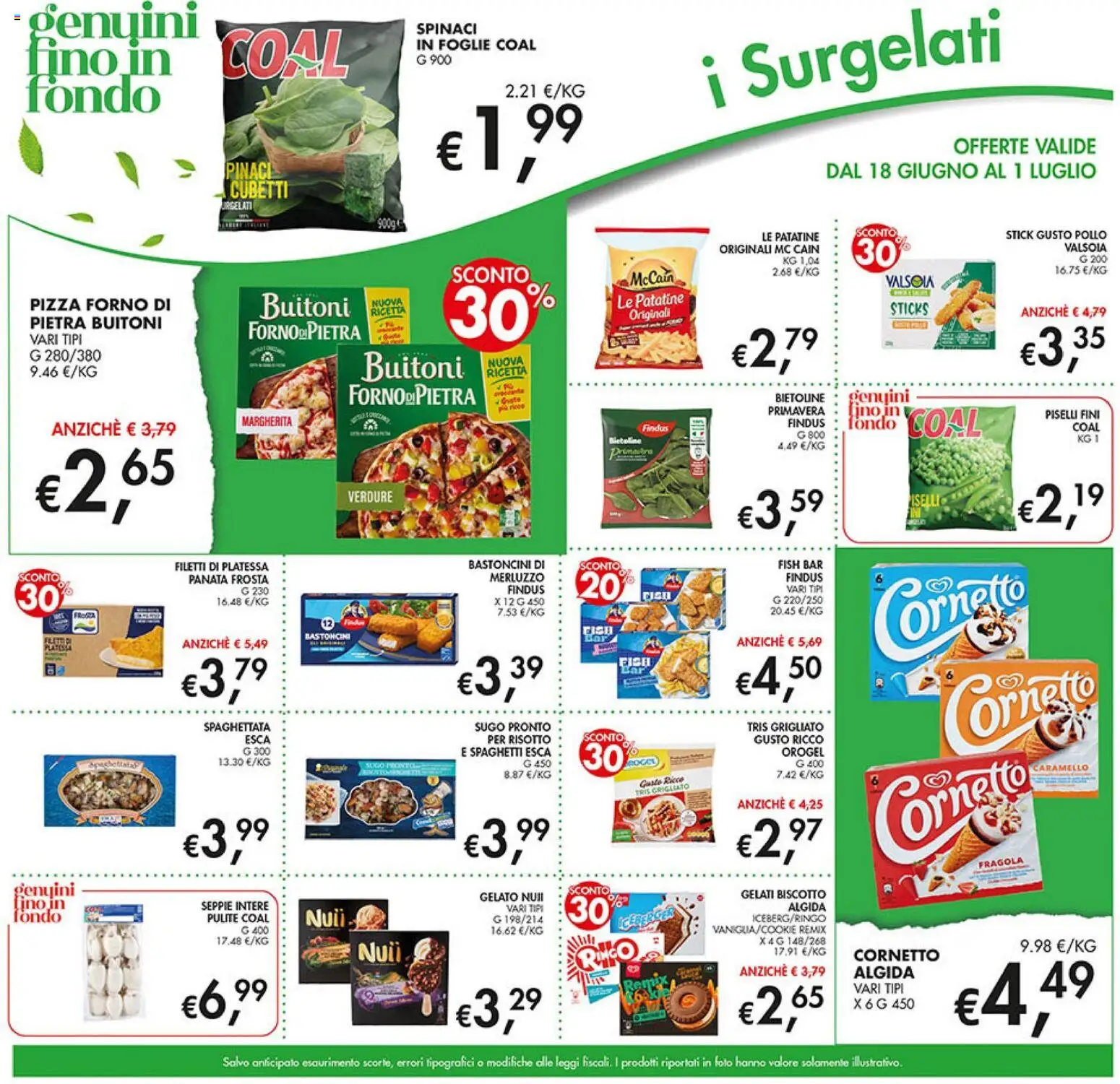 Volantino Coal del 18.06.2026 | Pagina: 11 | Prodotti: Cornetto, Piselli, Forno, Sugo