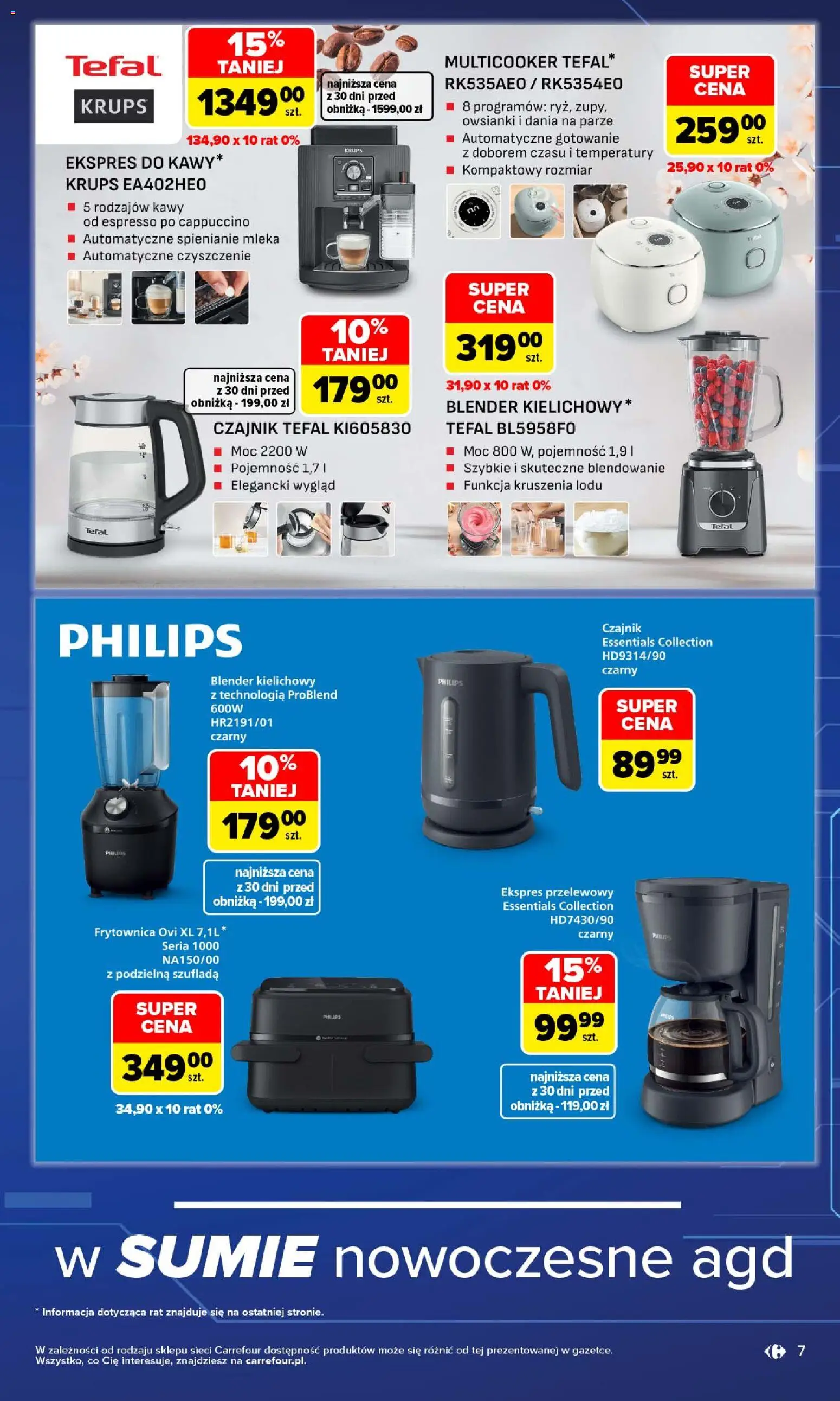 Carrefour gazetka - Multimedia dla każdego od 21.09.2026 | Strona: 7 | Produkty: Czajnik, Cappuccino, Blender, Blender kielichowy