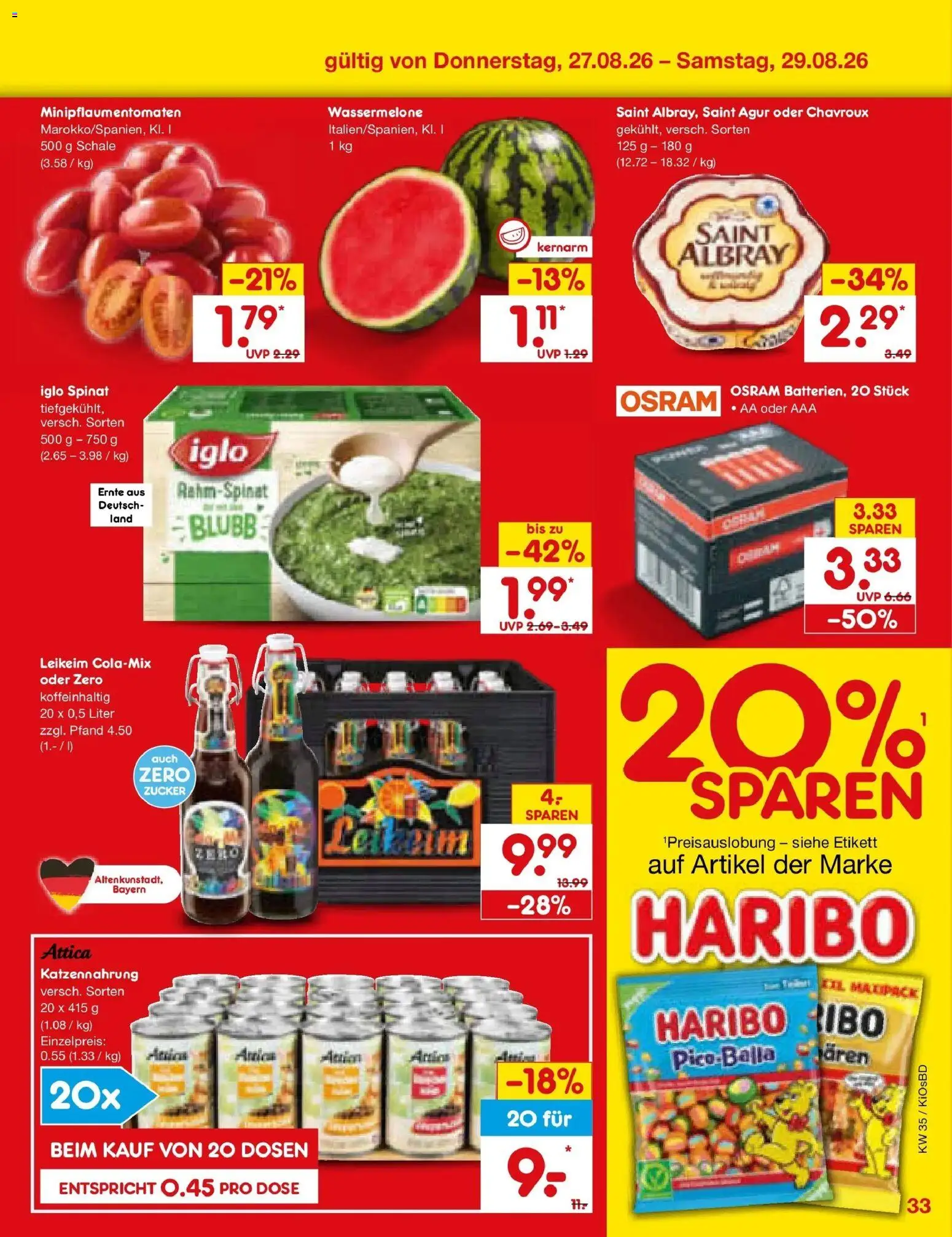Netto Marken-Discount Prospekt Mistelbach – gültig ab 24.08.2026 | Seite: 47 | Produkte: Haribo, Iglo, Zucker, Wassermelone
