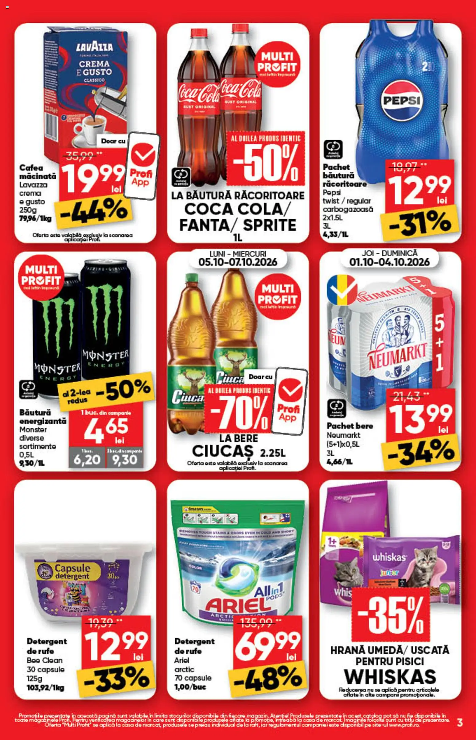 Noul catalog Profi – valabil de la 01.10.2026 | Pagină: 3 | Produse: Aplică, Cafea macinata, Bautura racoritoare, Cremă