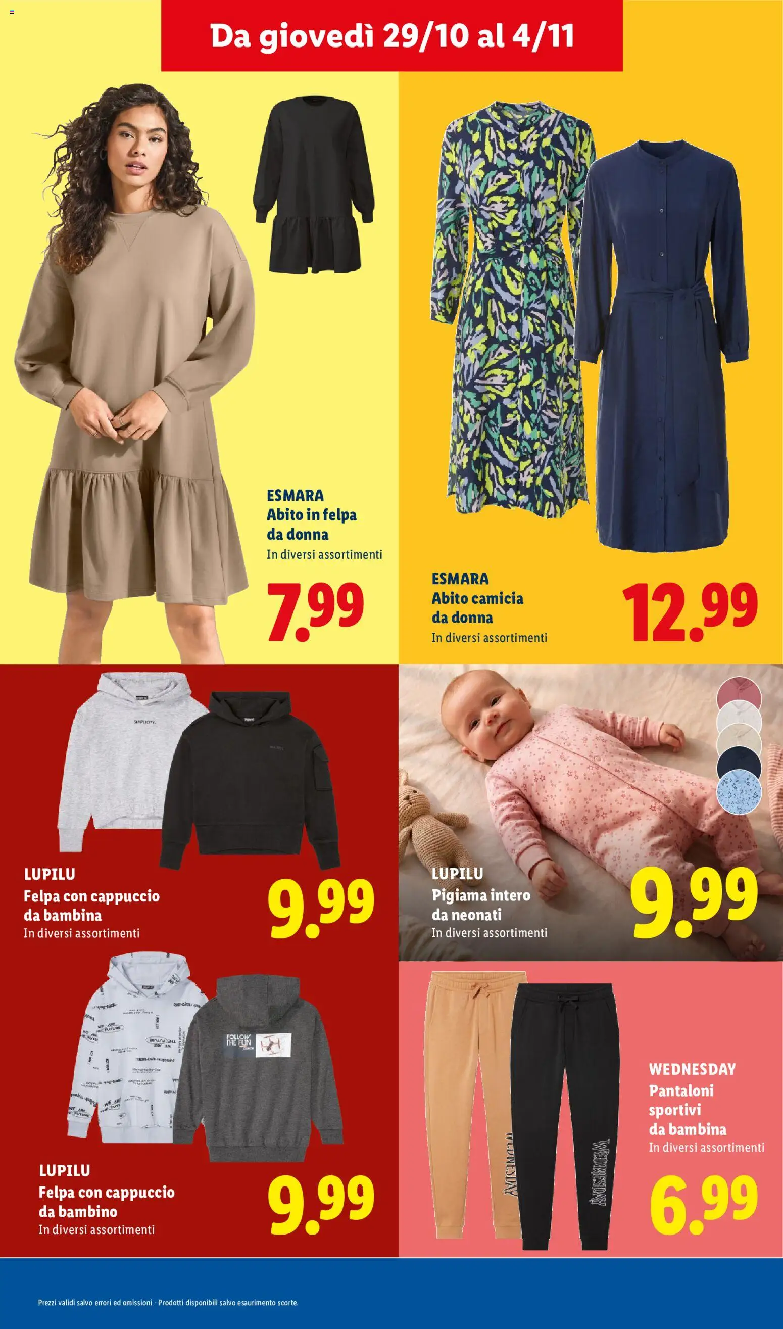 Volantino Lidl del 29/10/2026 | Pagina: 5 | Prodotti: Camicia, Felpa, Pantaloni, Cappuccio