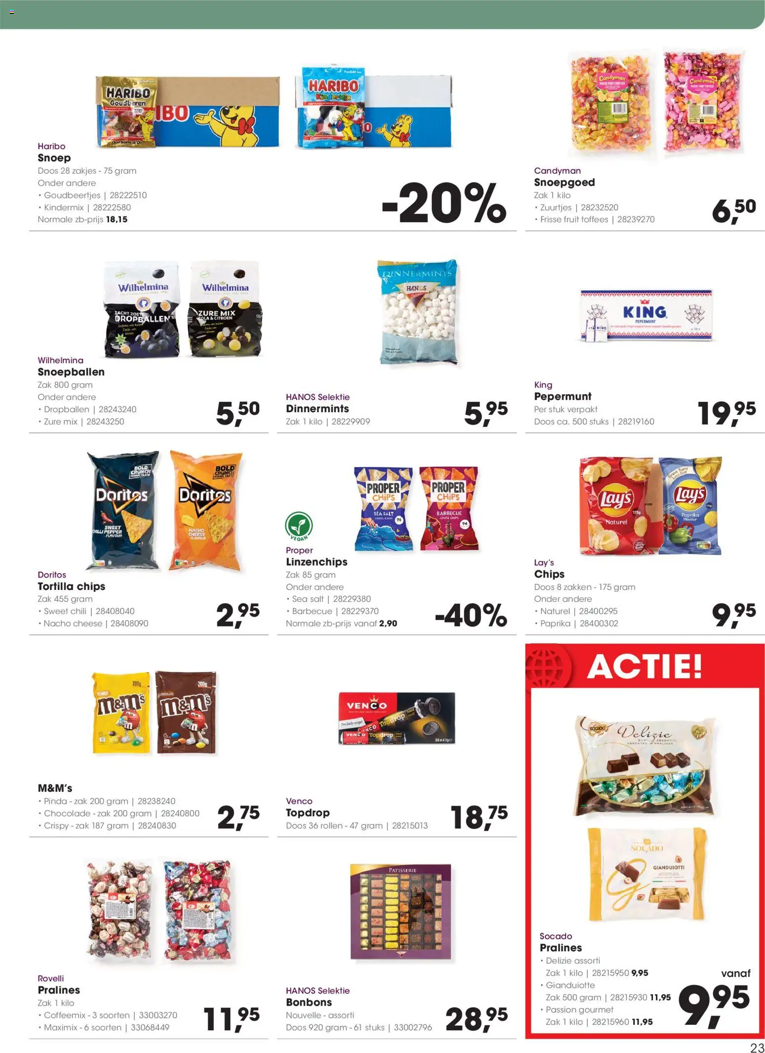 {H1} | Pagina: 23 | Producten: Chocolade, Chips, Doritos, Pepermunt