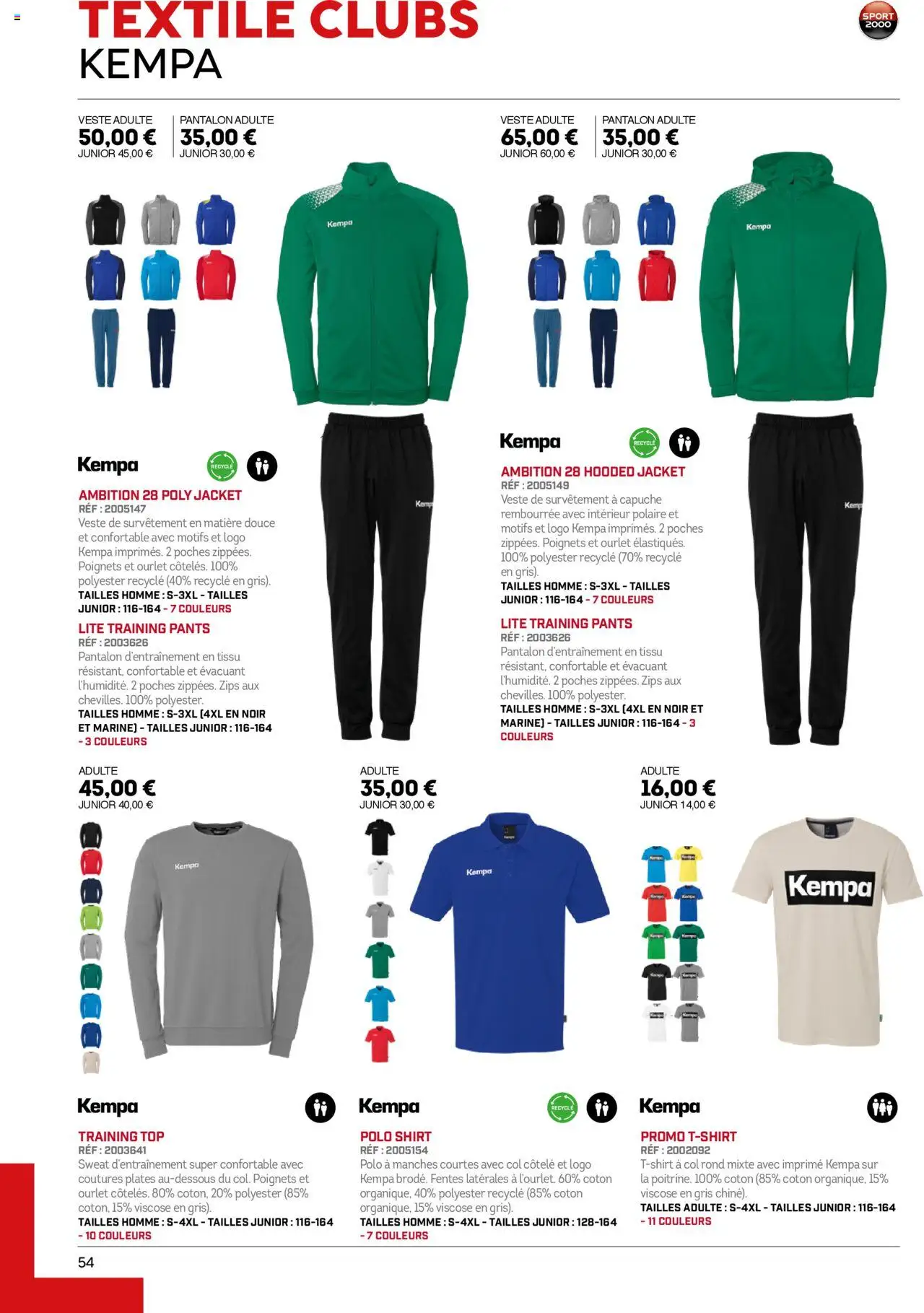 {H1} | Page: 54 | Produits: Polo, Coton, Veste, Pantalon