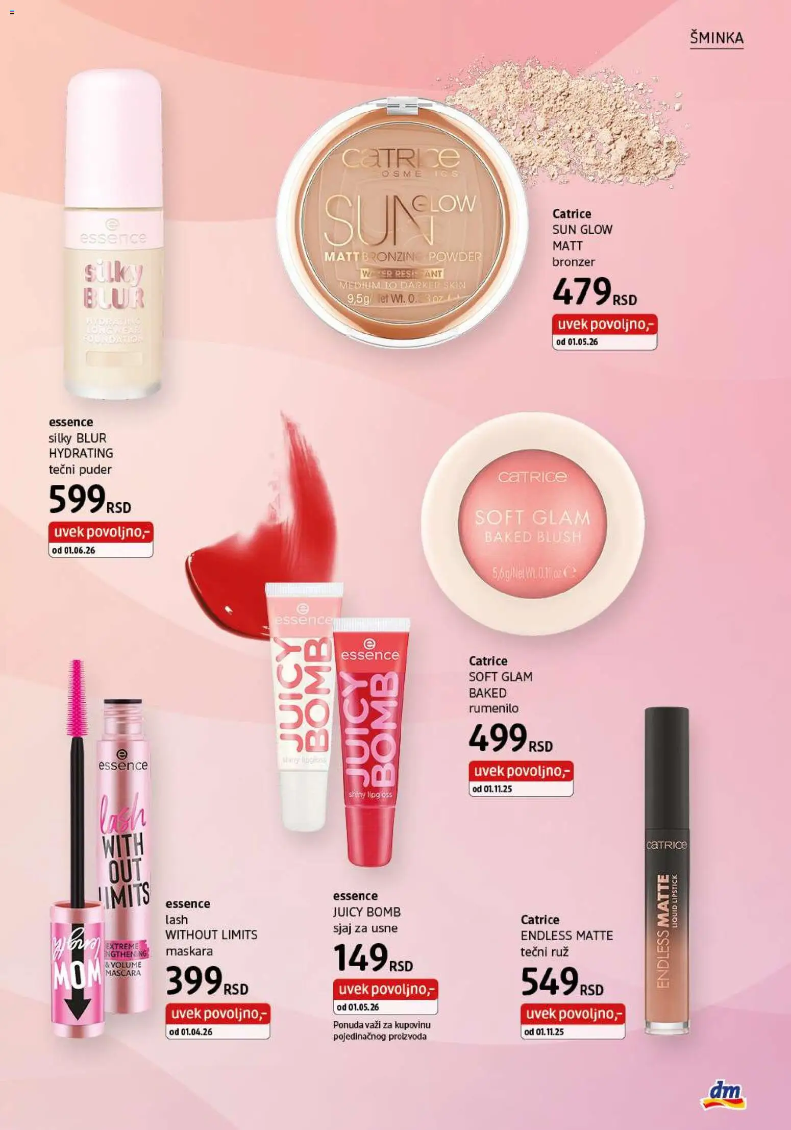 DM Drogerie katalog - važi od 01.08.2026 | Strana: 7 | Proizvode: Tečni puder, Bronzer, Rumenilo, Maskara