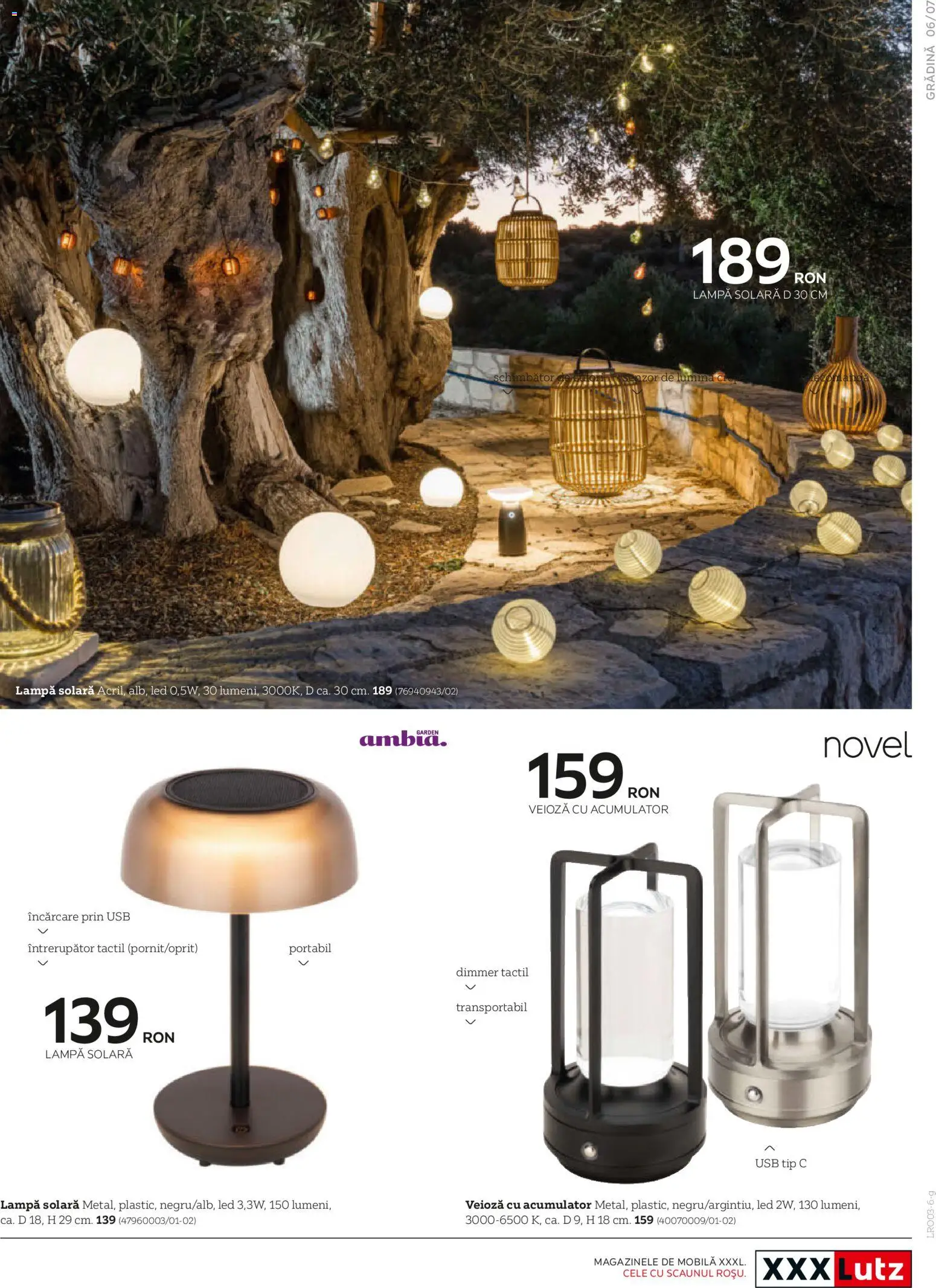 Noul catalog XXXLutz – valabil de la 09.03.2026 | Pagină: 7 | Produse: Tavuk suyu, Usb, Lampă, Veioză