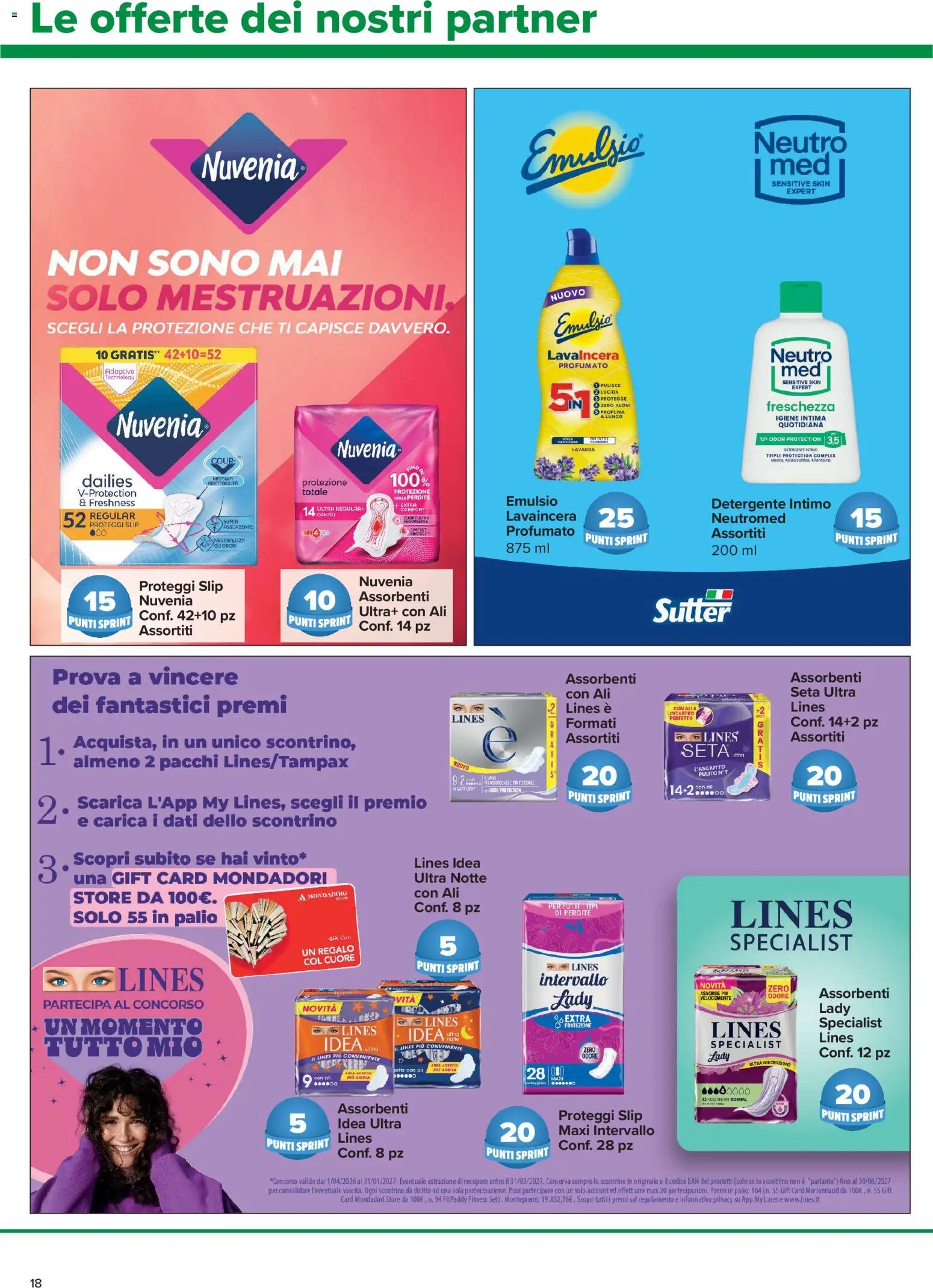 Volantino Carrefour del 22/10/2026 | Pagina: 18 | Prodotti: Proteggi slip, Detergente intimo, Intimo, Slip