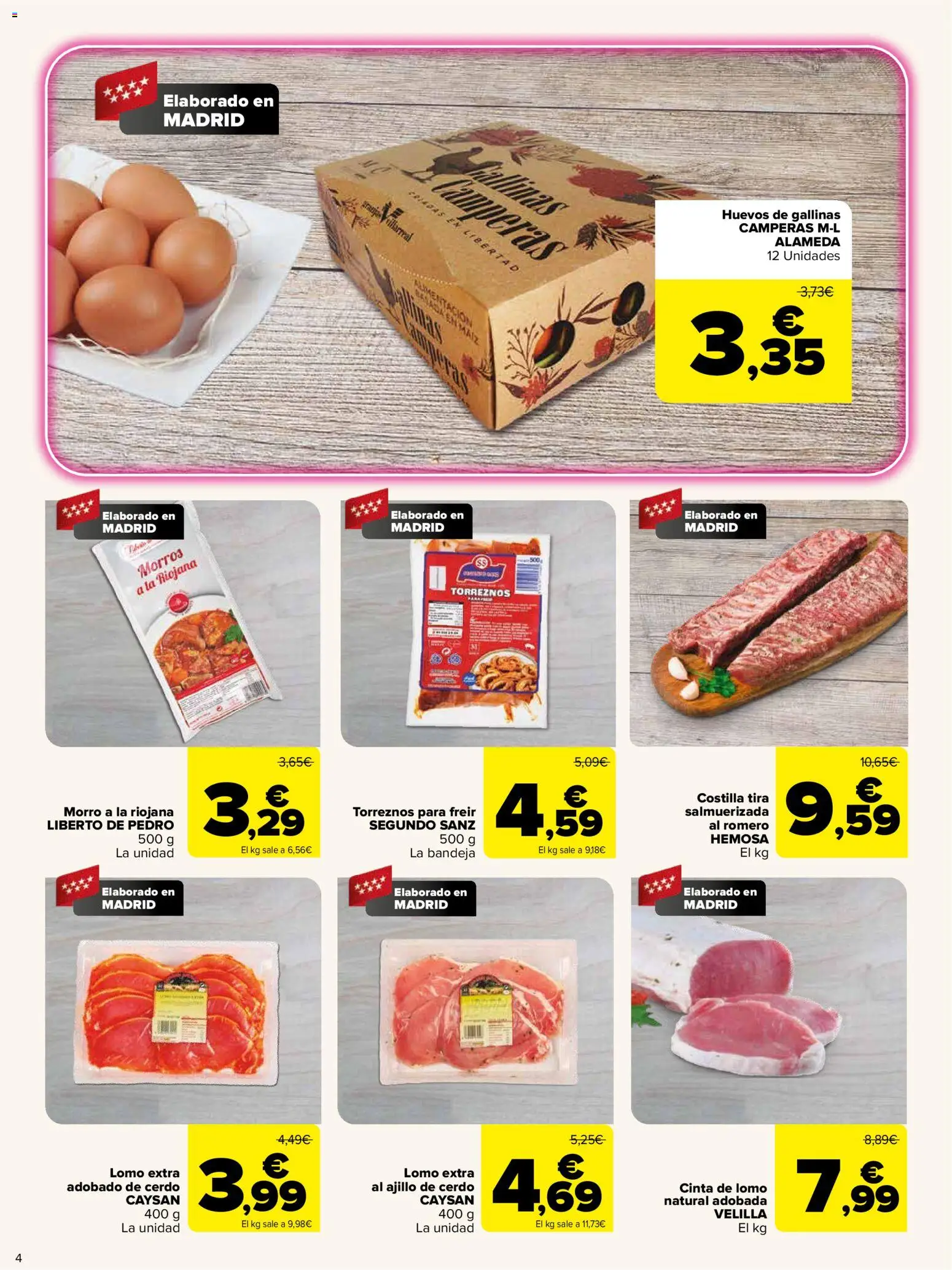 Carrefour folleto │ válido desde el 03/07/2026 | Página: 4 | Productos: Huevos, Cerdo, Bandeja