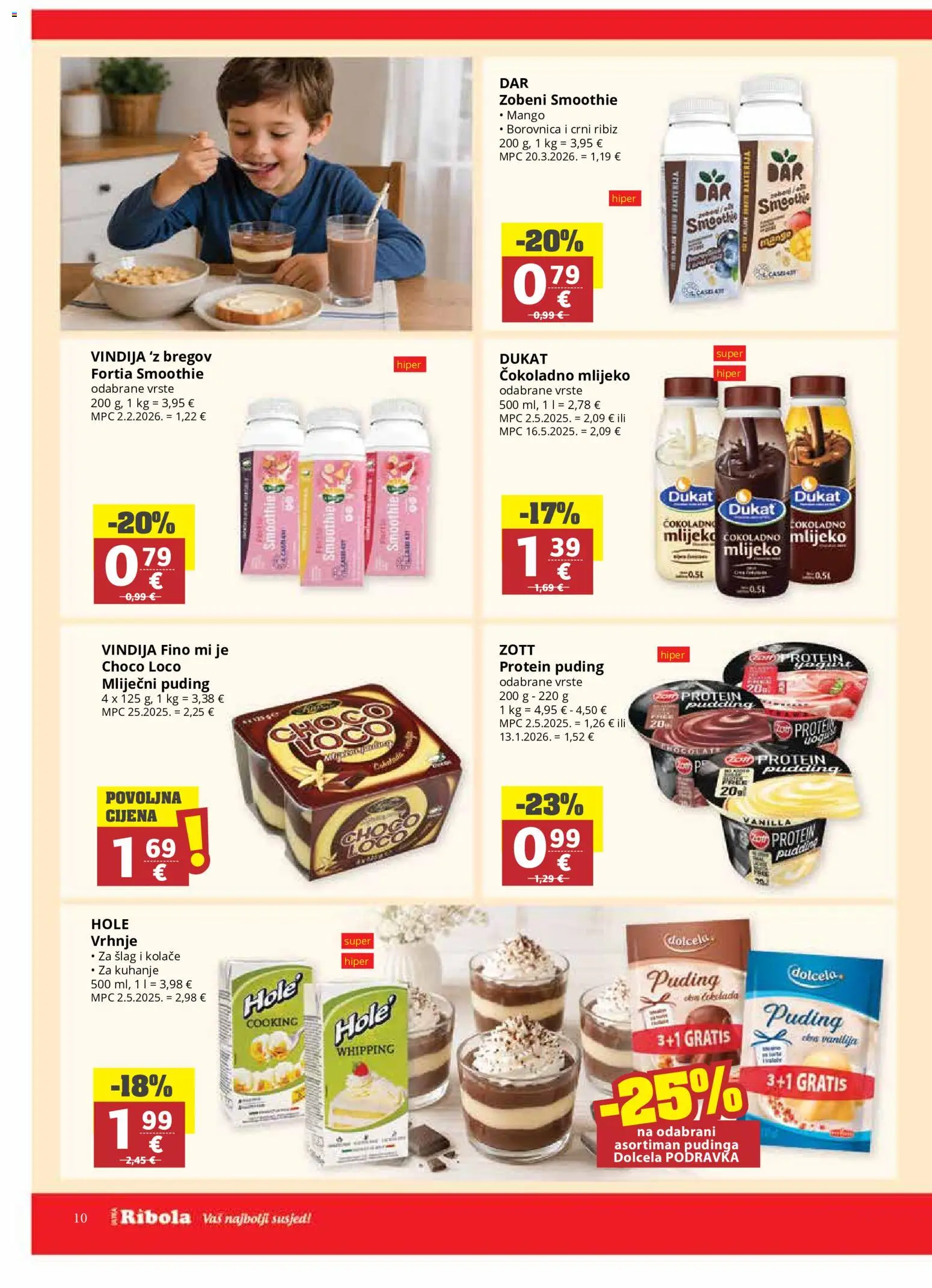 Ribola katalog | vrijedi od 27.05.2026 | Stranica: 10 | Proizvodi: Puding, Podravka, Smoothie, Mango