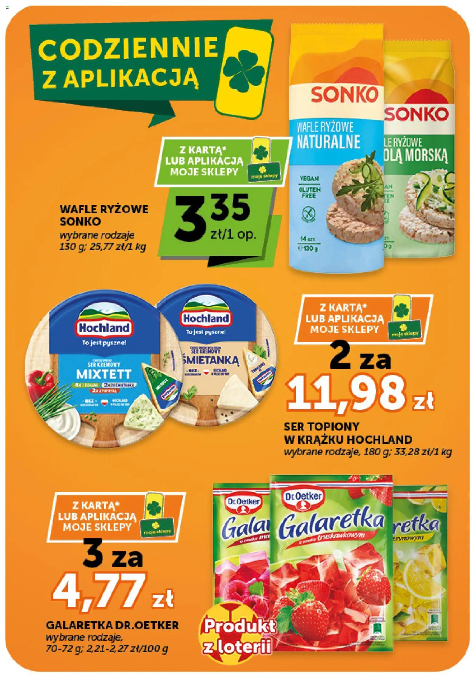 Euro Sklep gazetka od 09.07.2026 | Strona: 14 | Produkty: Ser topiony, Galaretka, Wafle ryżowe, Ser