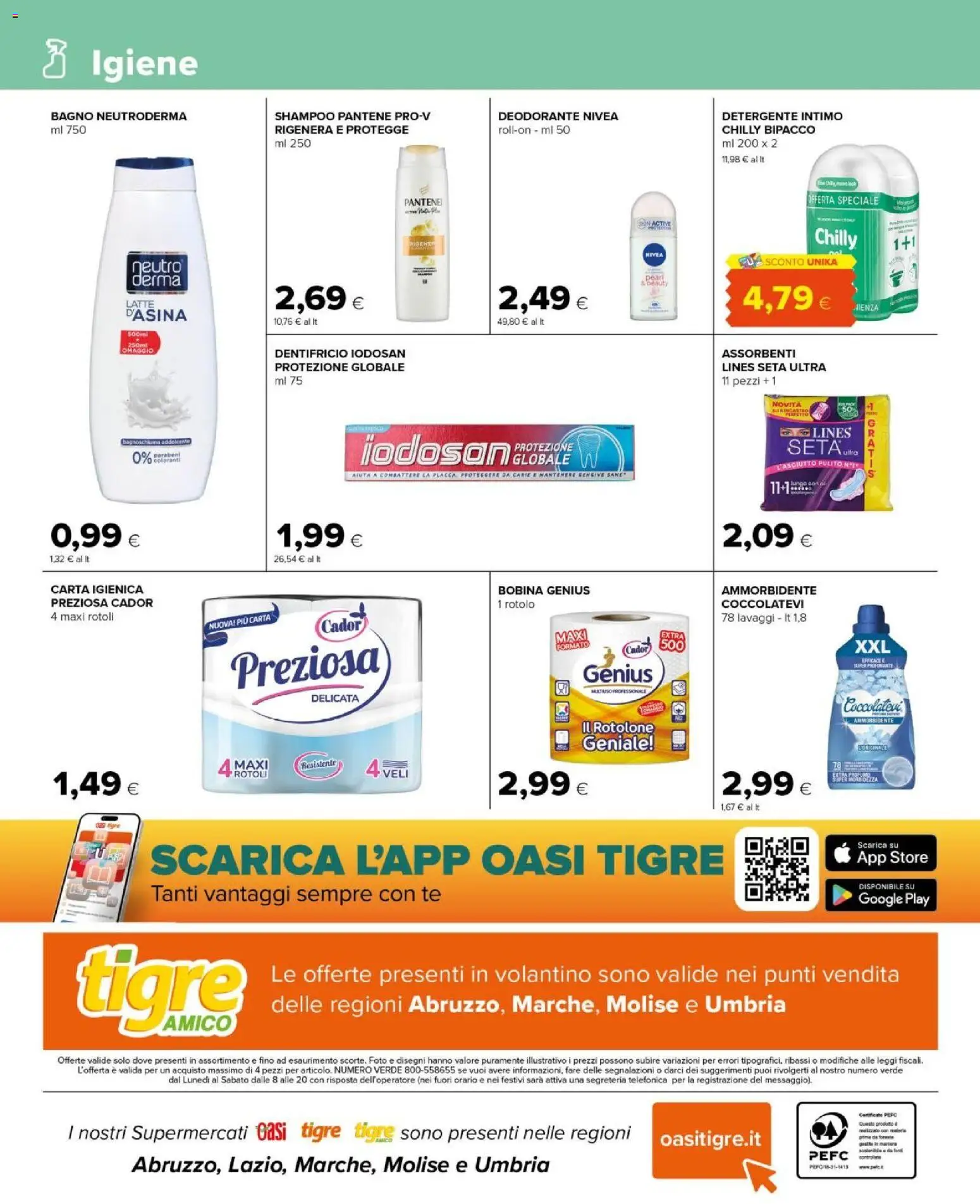 Volantino Tigre del 16/09/2026 | Pagina: 12 | Prodotti: Carta igienica, Dentifricio, Assorbenti, Bagno