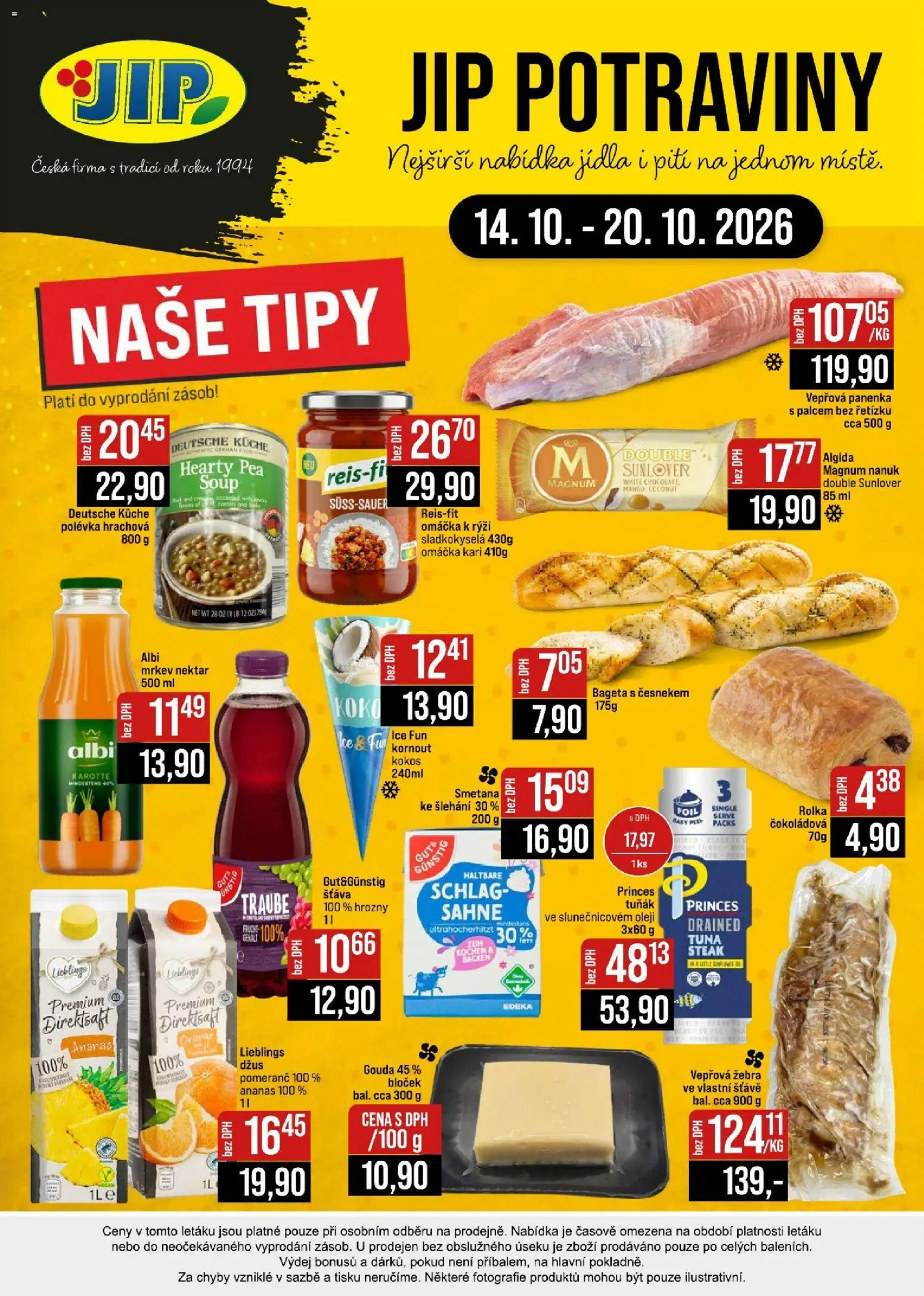 Jip leták - Cash & Carry od 14.10.2026 | Strana: 20 | Produkty: Gouda, Džus, Kokos, Bageta