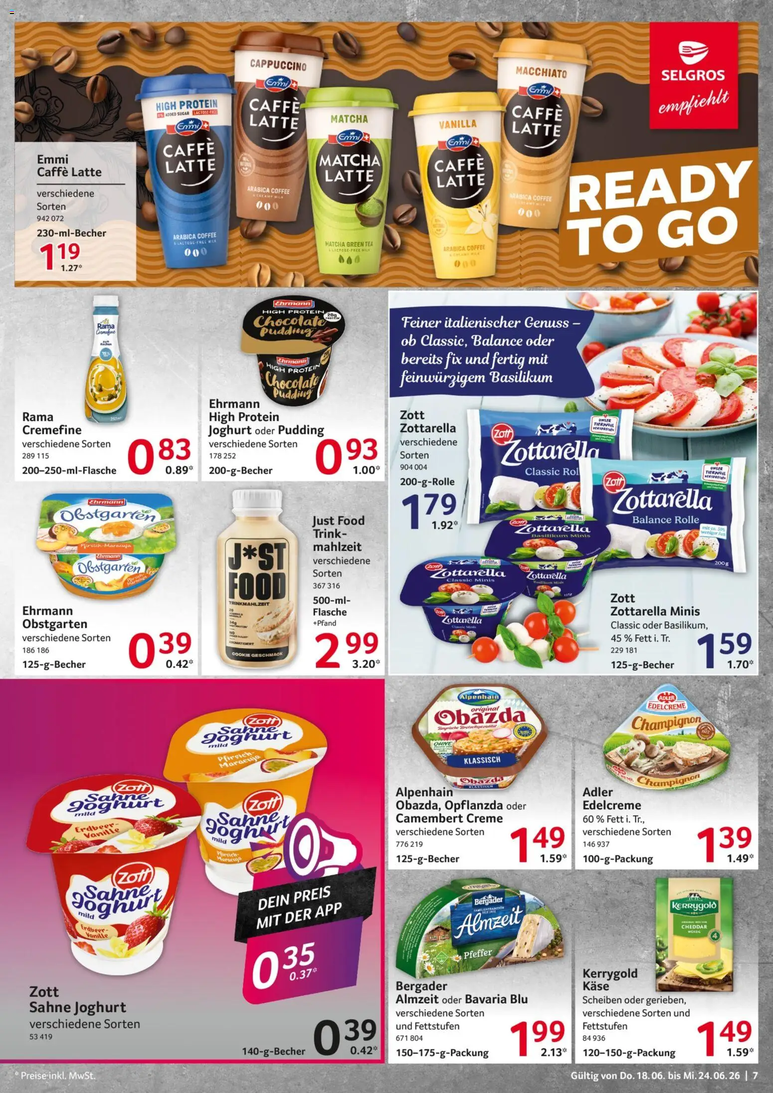 Selgros Prospekt – gültig ab 18.06.2026 | Seite: 7 | Produkte: Rama, Käse, Joghurt, Pfirsich