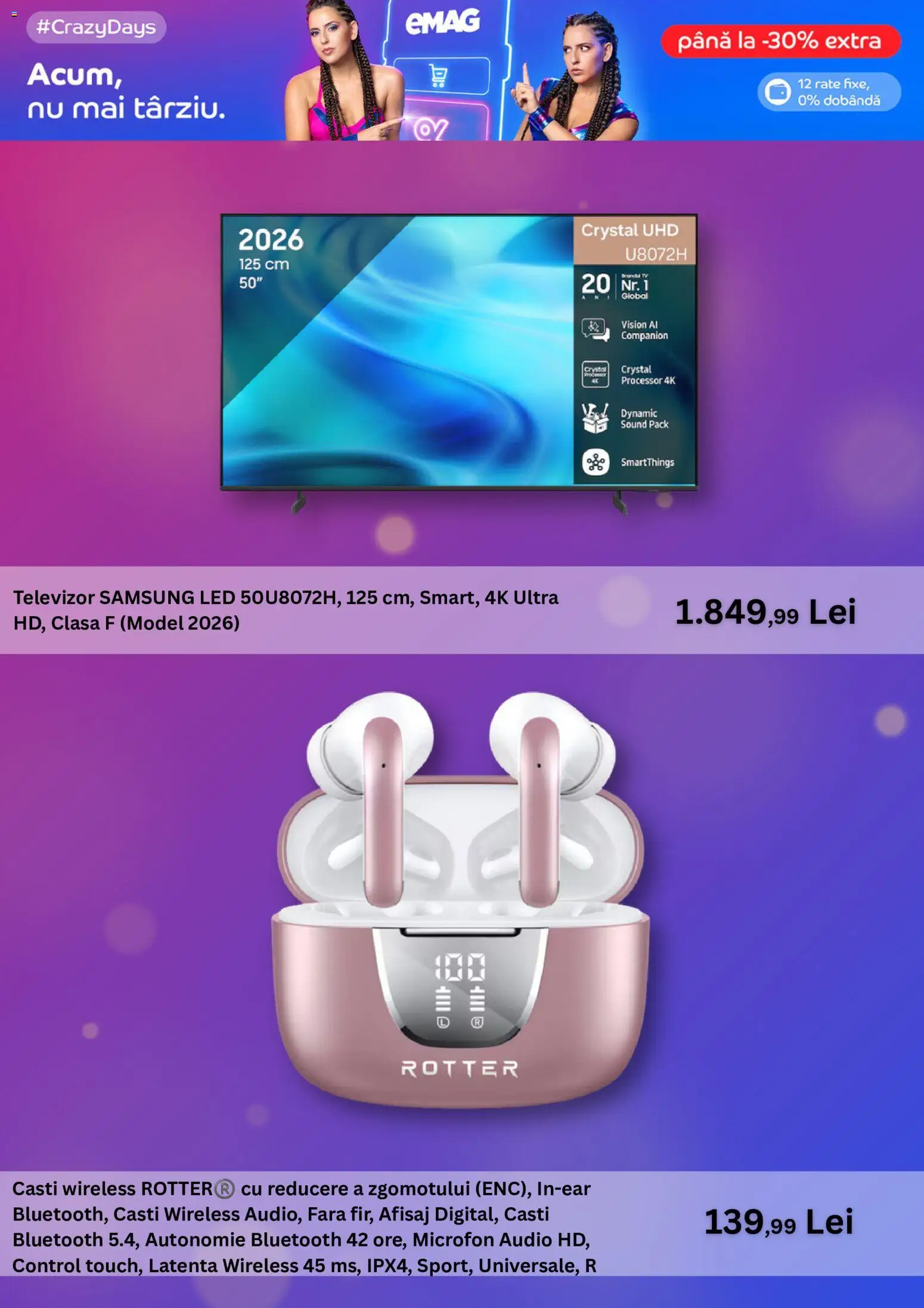 Noul catalog Emag – valabil de la 27.10.2026 | Pagină: 3 | Produse: Televizor, Căști, Microfon, LED