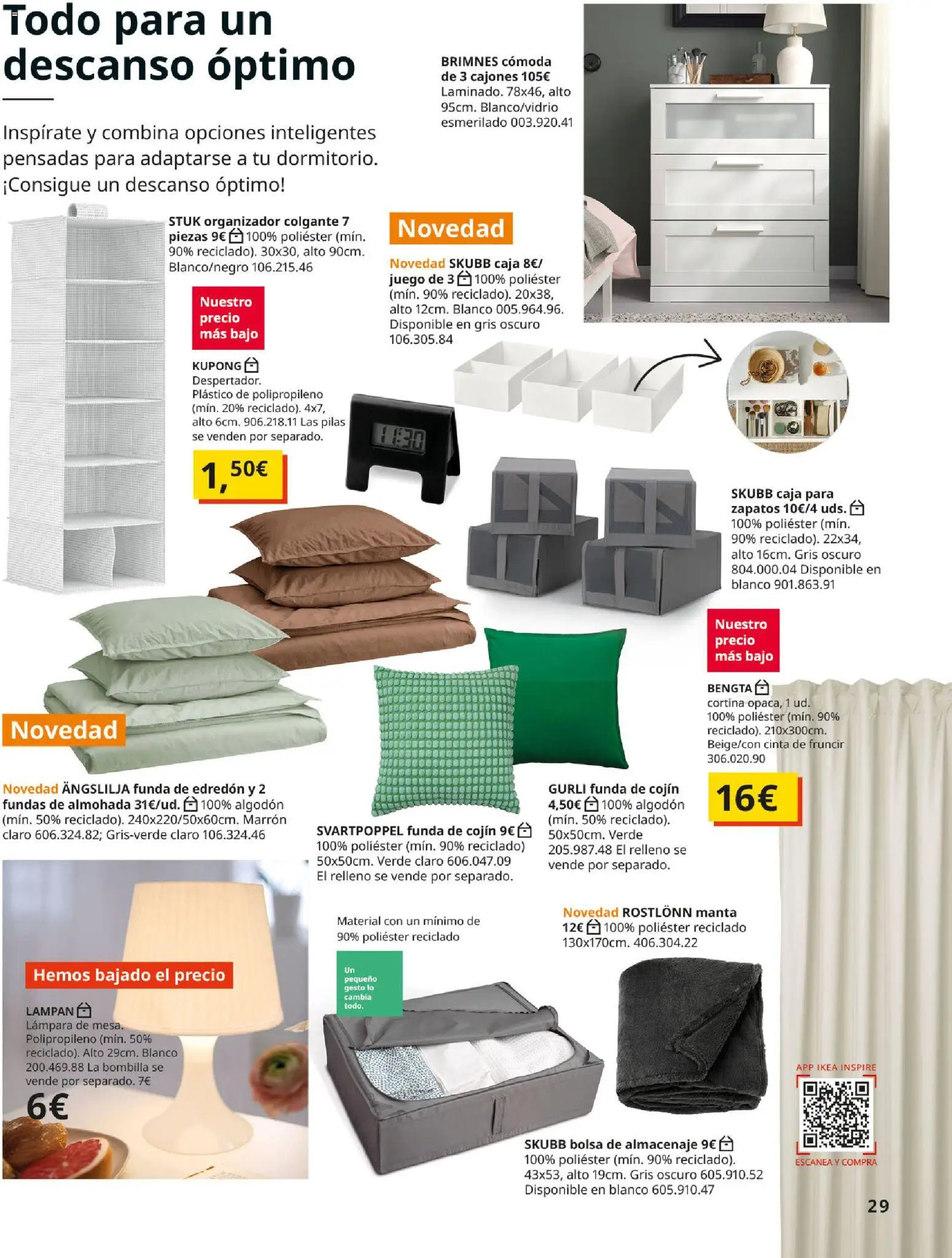 IKEA - Precios bajos │ válido desde el 01/09/2026 | Página: 29 | Productos: Cómoda, Manta, Bombilla, Almohada