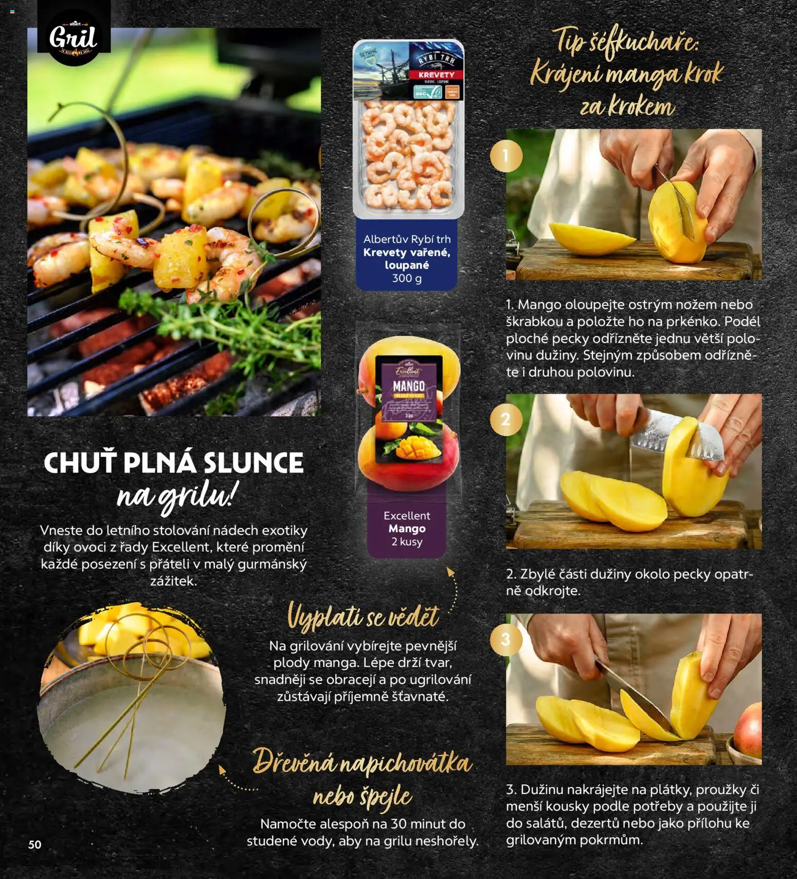 Albert magazín od 01.07.2026 | Strana: 50 | Produkty: Grilování, Mango, Gril, Krevety