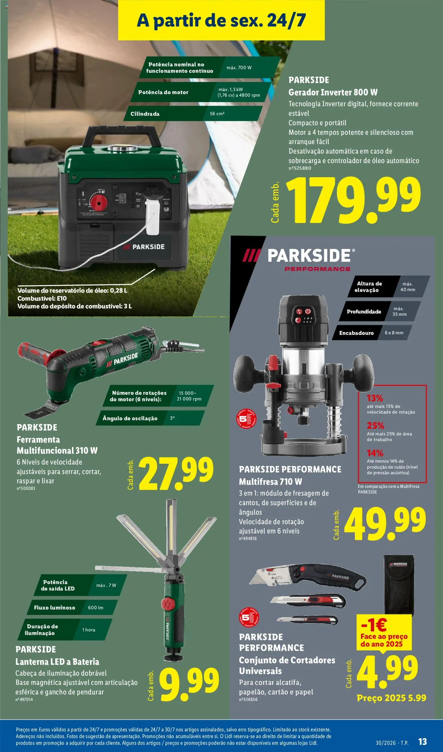 Lidl Novidades │ válido de 20/07/2026 | Página: 13 | Produtos: Base, Lanterna, Óleo, Gancho