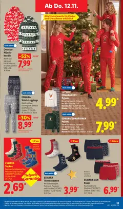 ESMARA/ESMARA MEN Pyjama, Reine Baumwolle. Teilweise mit Bündchen am Fuß. Damen: S (36/38)-L (44/46). Herren: M (48/50)-XXL (60/62). Je Stück ab 09.11.2026 gültig | Seite: 21
