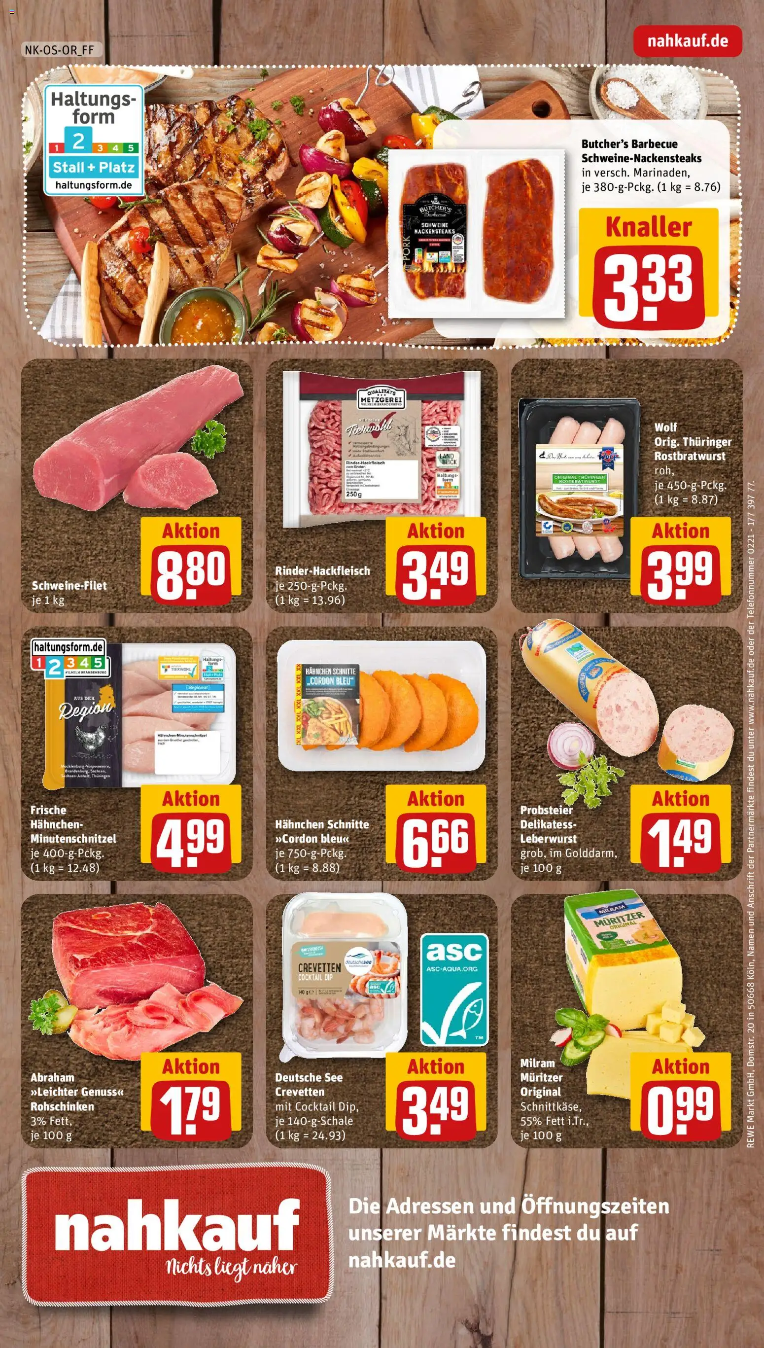 Nahkauf Prospekt – gültig ab 25.05.2026 | Seite: 8 | Produkte: Nackensteaks, Hahnchen, Schweinefilet, Milram