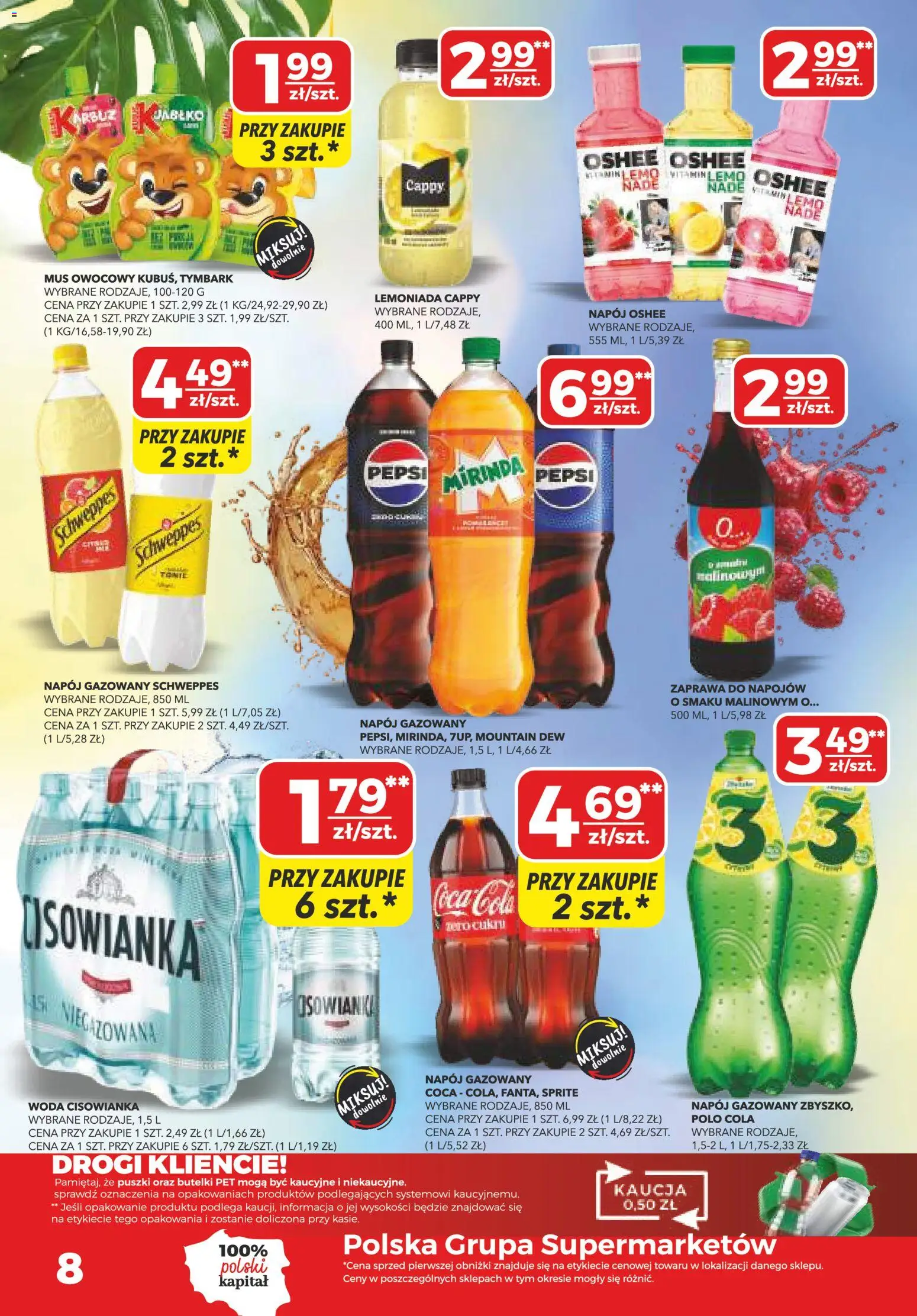 Top Market gazetka od 10.09.2026 | Strona: 8 | Produkty: Cisowianka, Pepsi, Sprite, Woda