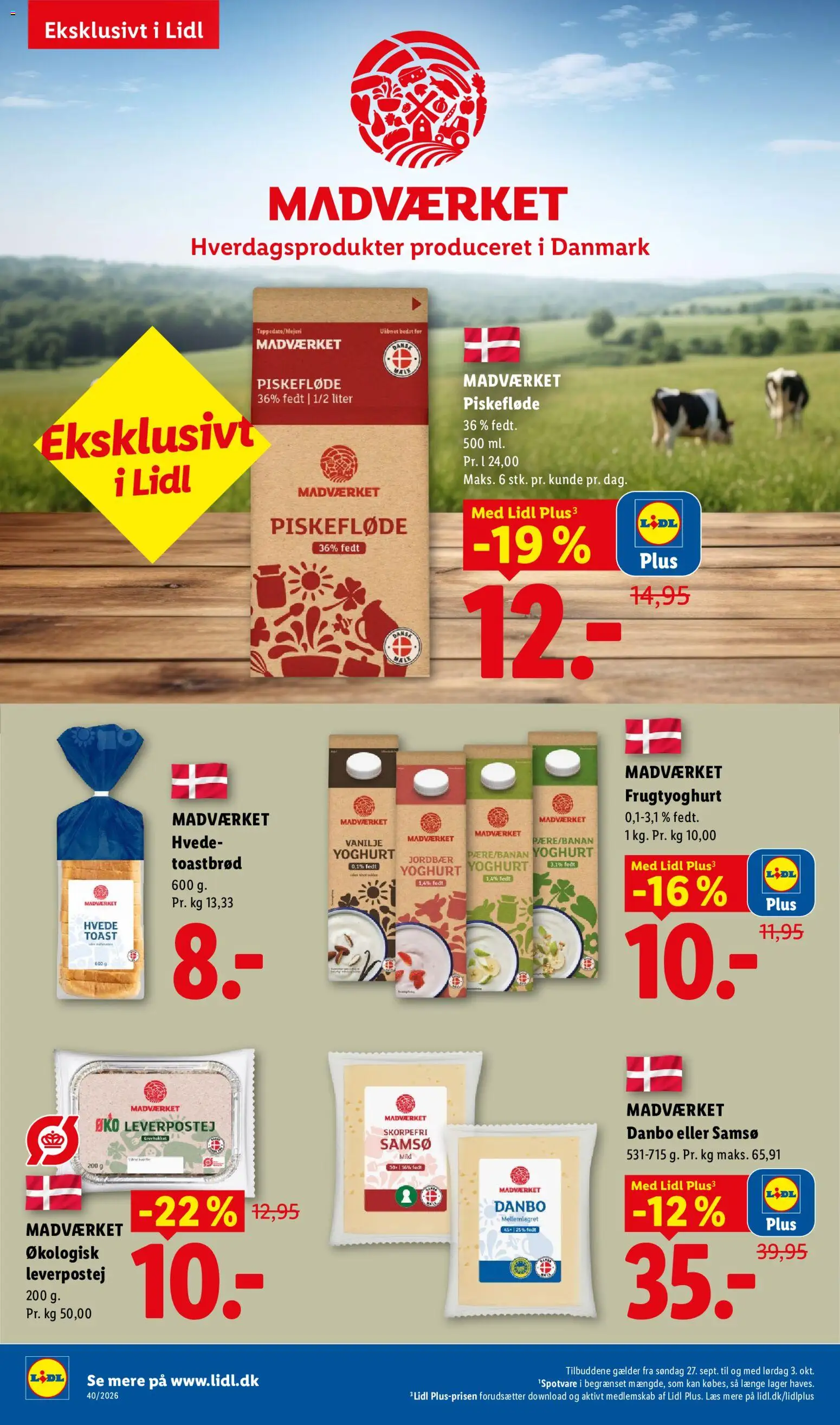 Lidl tilbudsavis – gyldig fra 27/09/2026 | Side: 10 | Produkter: Yoghurt, Jordbær, Leverpostej, Søm