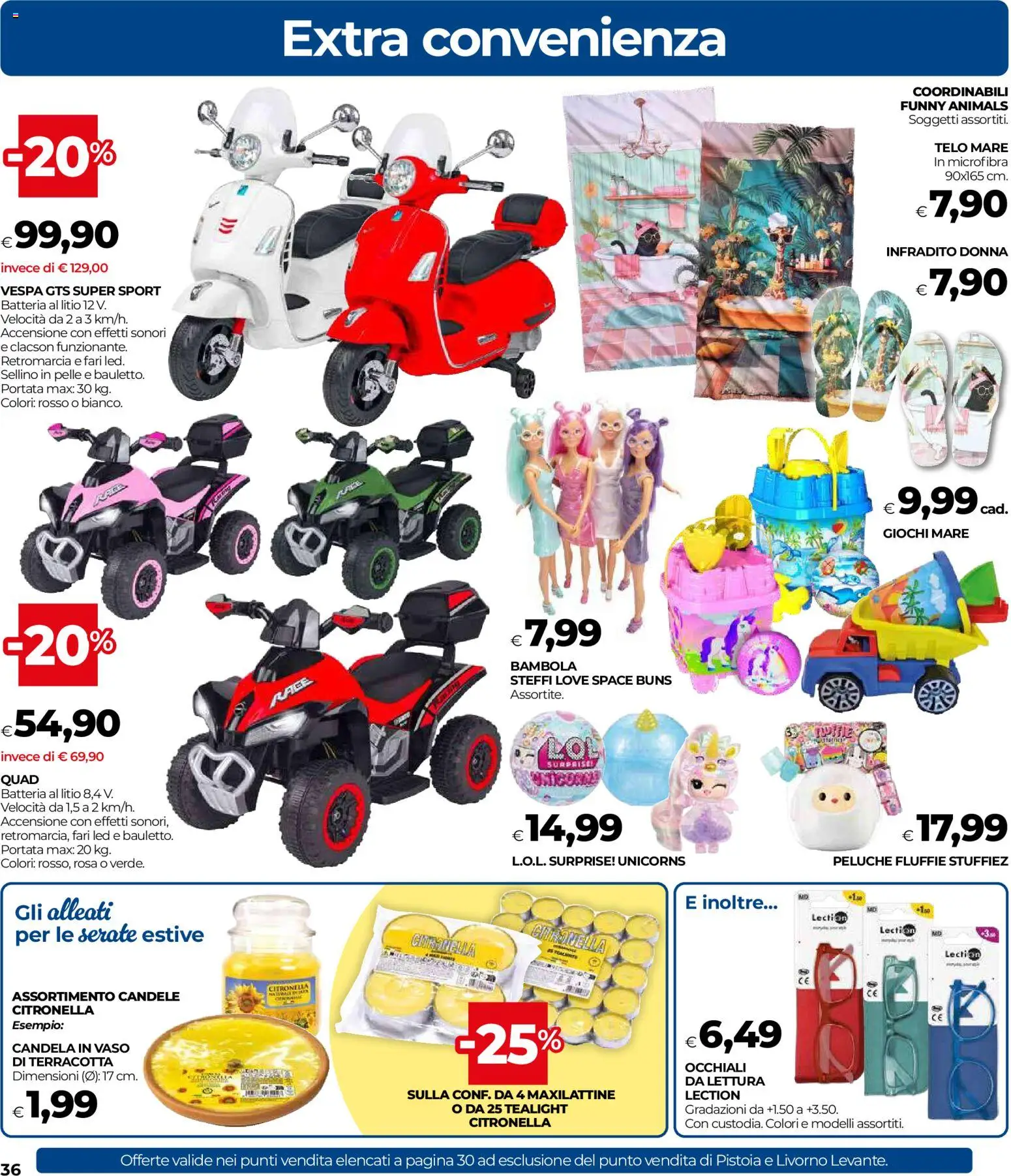 Volantino COOP del 16/07/2026 | Pagina: 36 | Prodotti: Peluche, Citronella, Batteria, Vaso