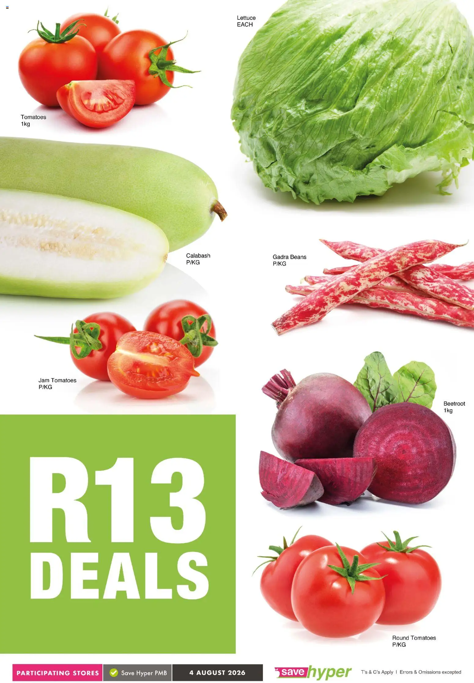 New Save catalogue – valid from 04/08/2026 | Page: 3 | Products: Beans, Jam, Tomatoes, Lettuce