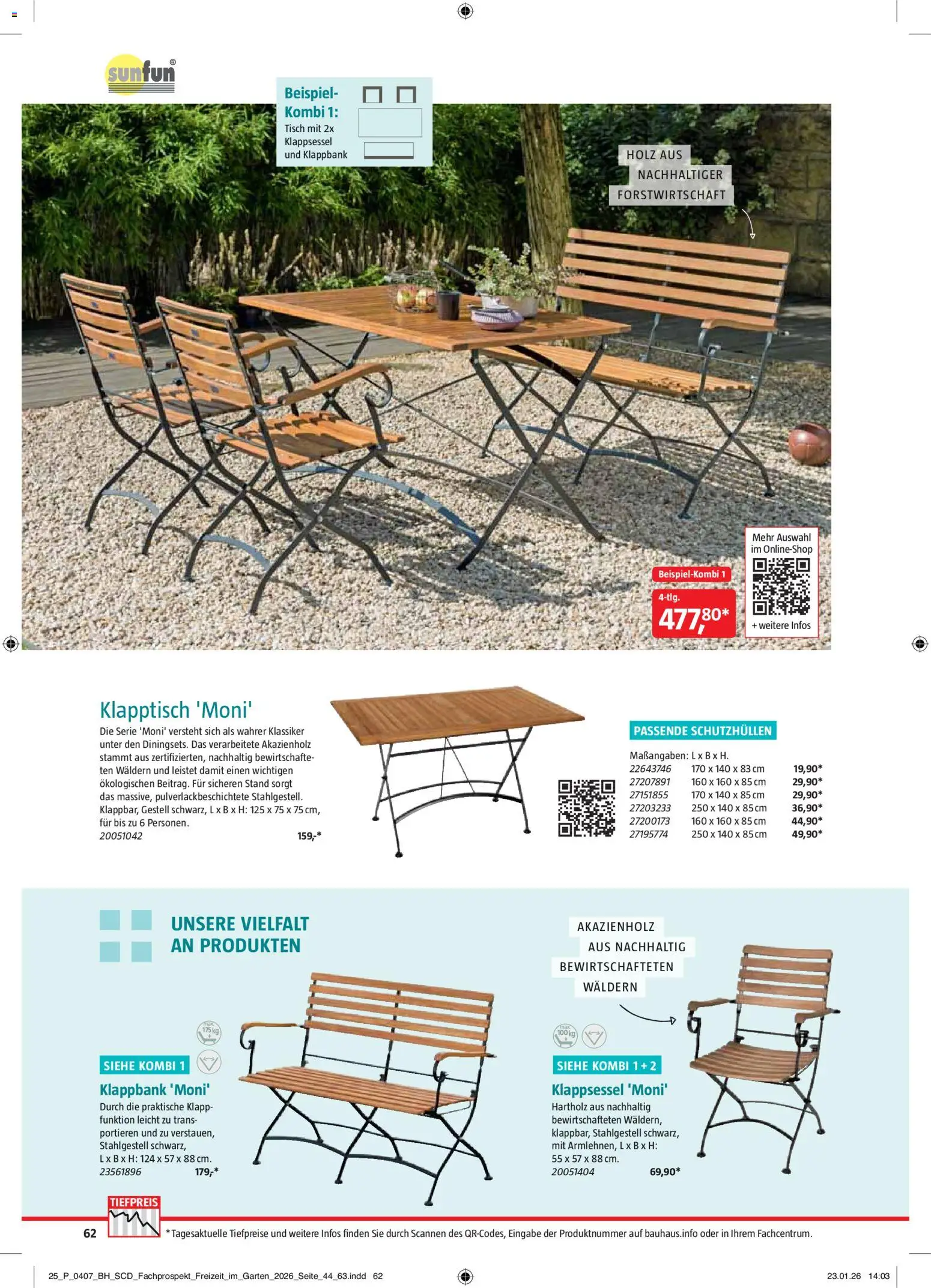 Bauhaus Freizeit im Garten – gültig ab 02.03.2026 | Seite: 62 | Produkte: Tisch