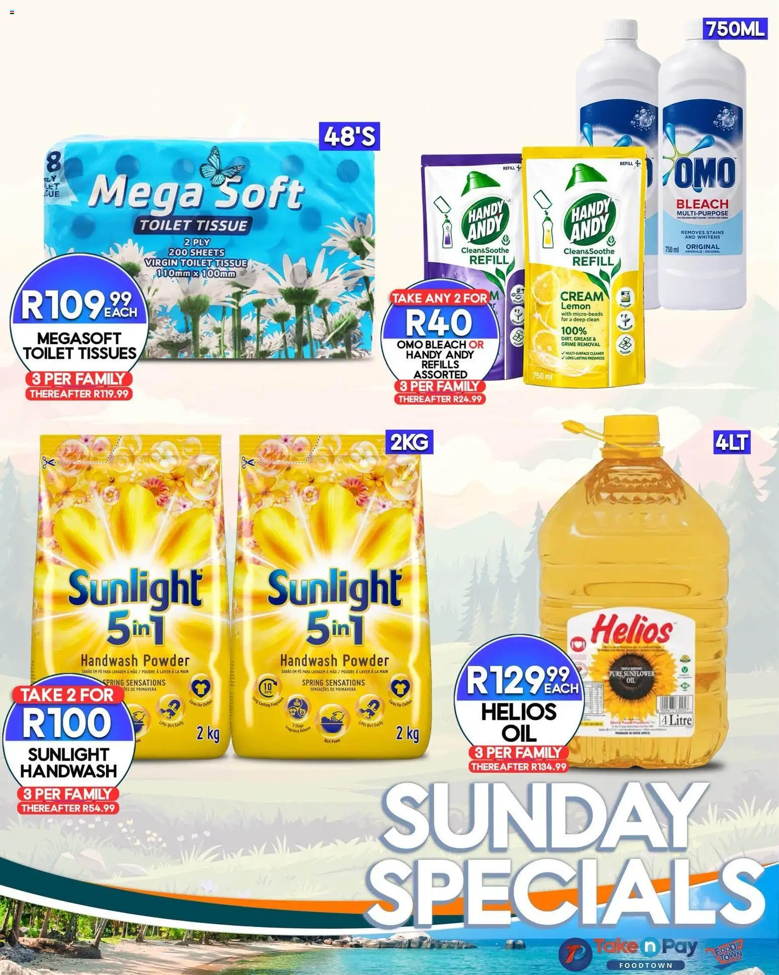 New Take n Pay catalogue – valid from 27/09/2026 | Page: 5 | Products: Bleach, Cream, Lemon, Tissues