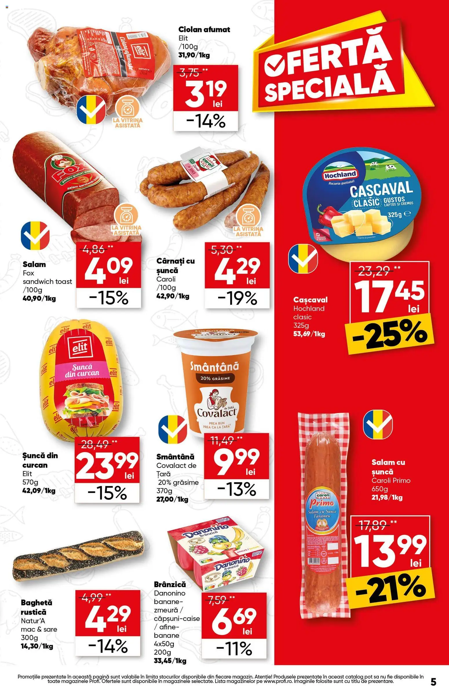 Noul catalog Profi – valabil de la 15.10.2026 | Pagină: 5 | Produse: Vitrină, Fox, Smântână, Sare