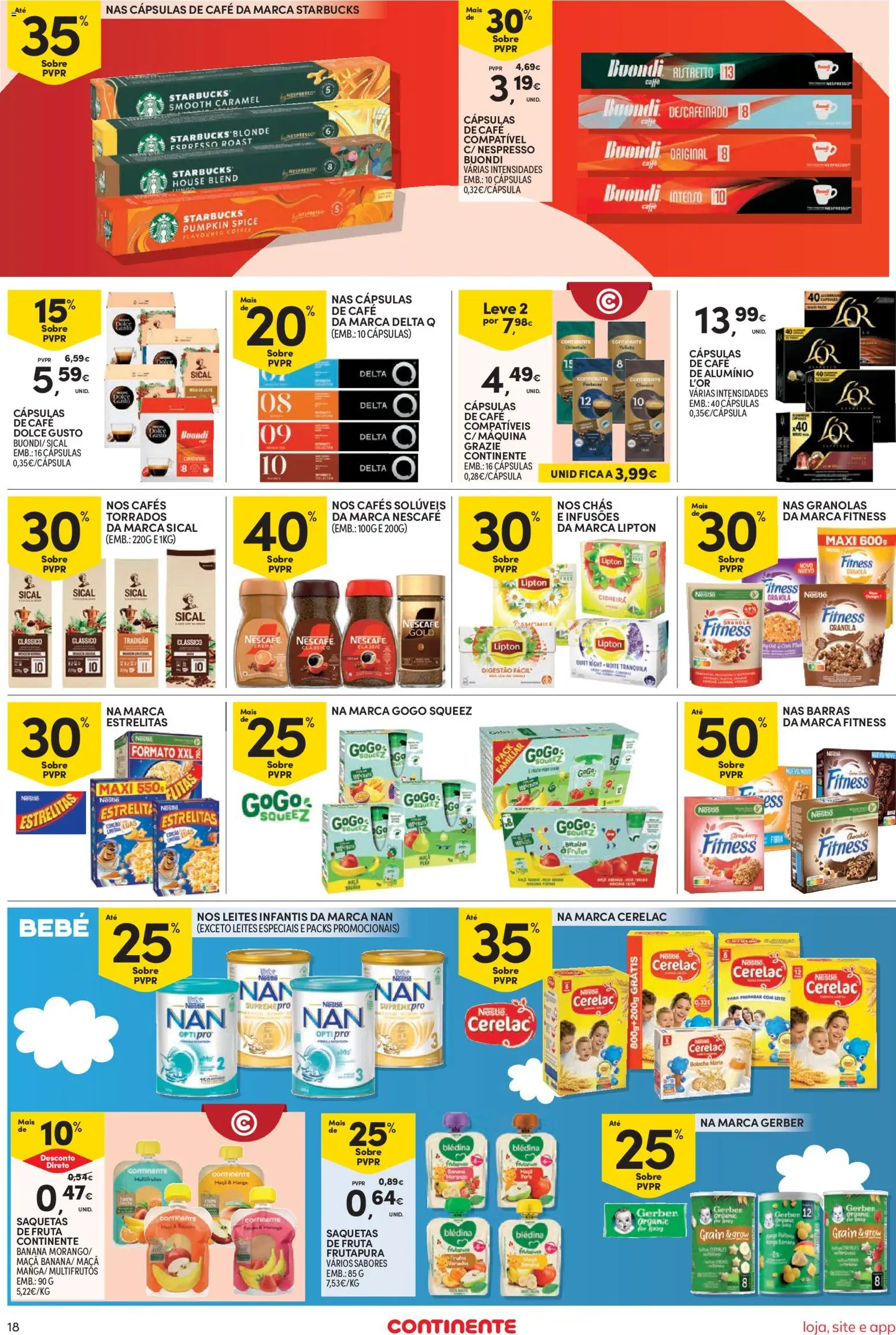 Continente folheto Bom Dia │ válido de 27/10/2026 | Página: 18 | Produtos: Granola, Saquetas, Maça, Dolce gusto