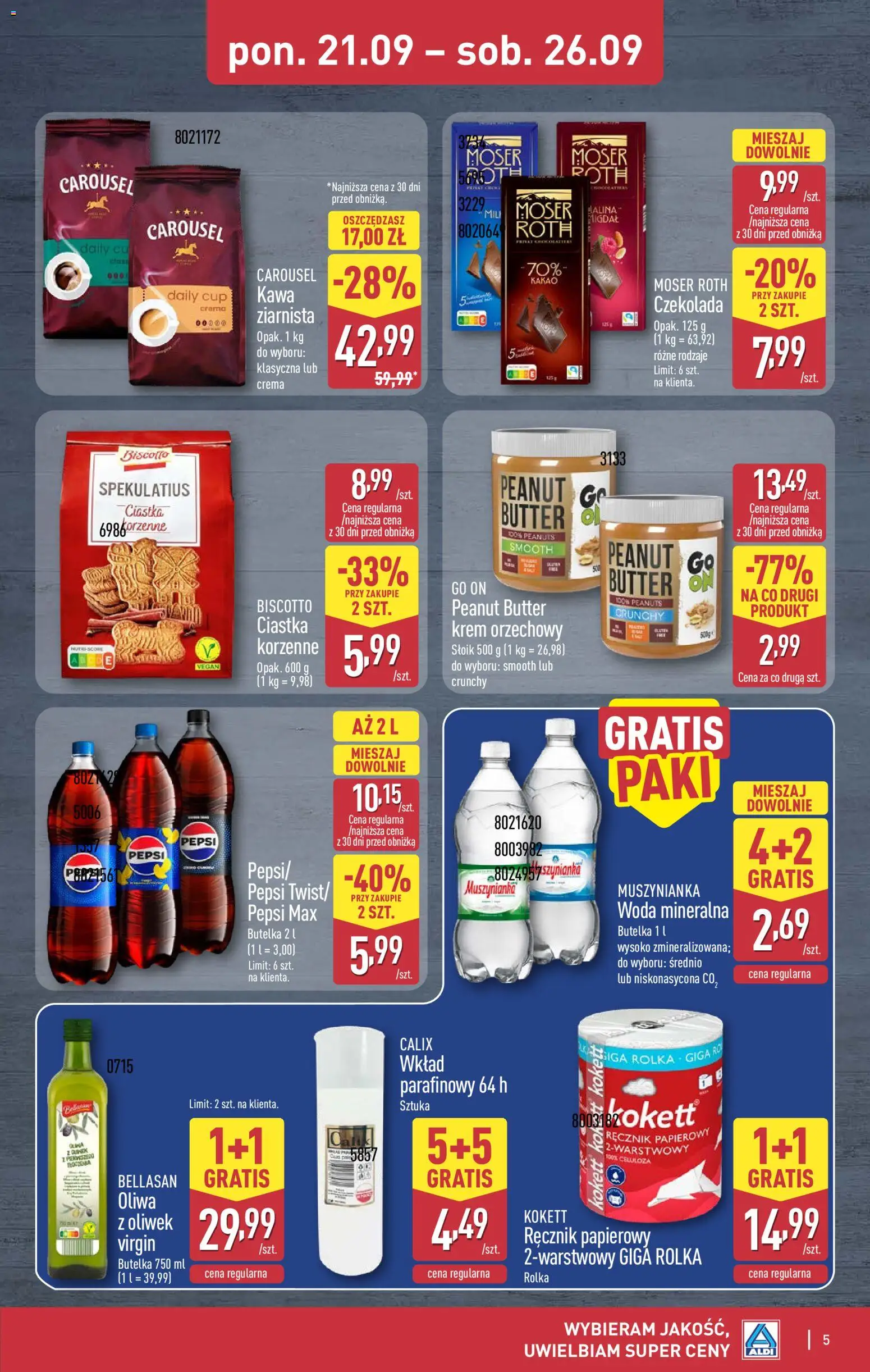 Aldi Polsko leták - Oferta weekendowa od 24.09.2026 | Strana: 5 | Produkty: Pepsi, Krém, Crema, Kakao