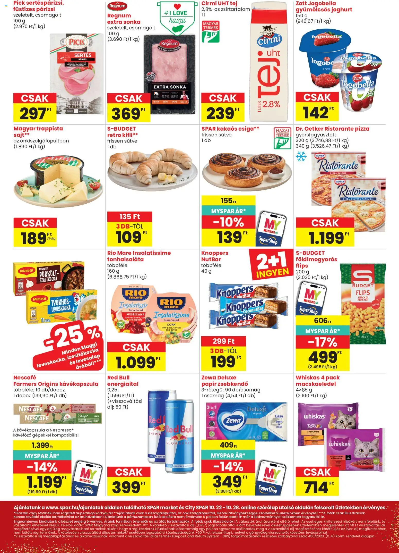 Spar Market akciós ujság - amely érvényes a következő dátumtól: 2026.10.22. | Oldal: 2 | Termékek: Tonhalsaláta, Nescafé, UHT tej, Eper