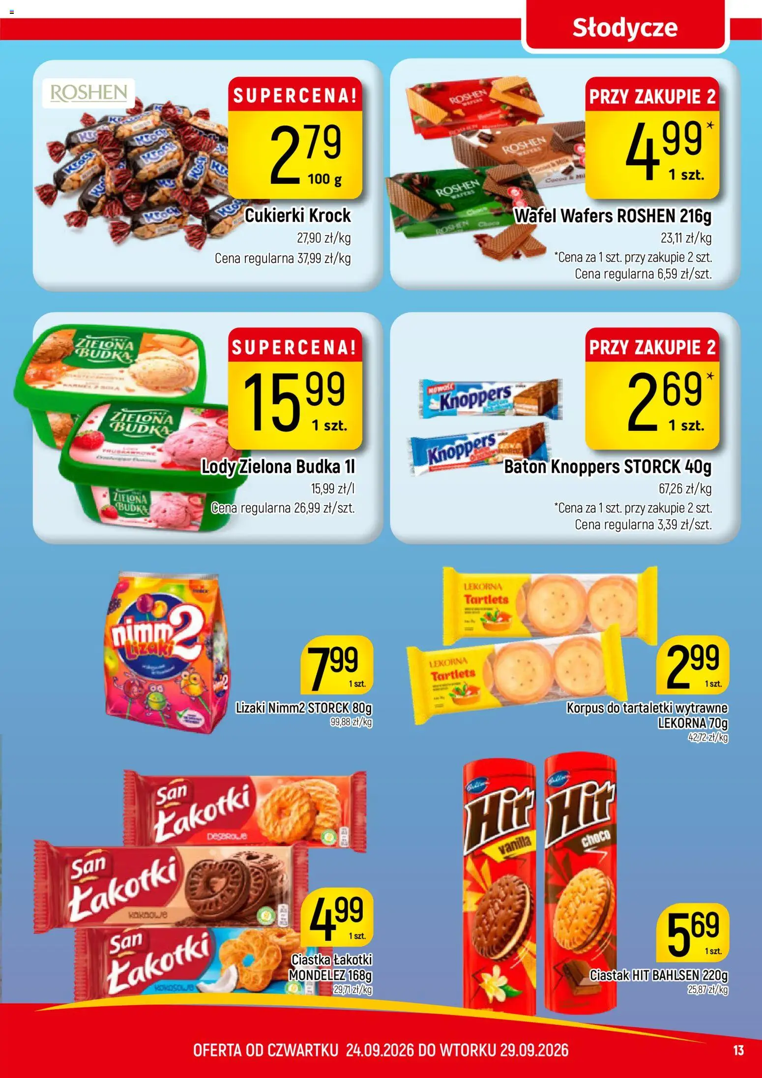 Piotruś Pan gazetka od 24.09.2026 | Strona: 13 | Produkty: Knoppers, Knoppers baton, Cukierki, Lizaki nimm2