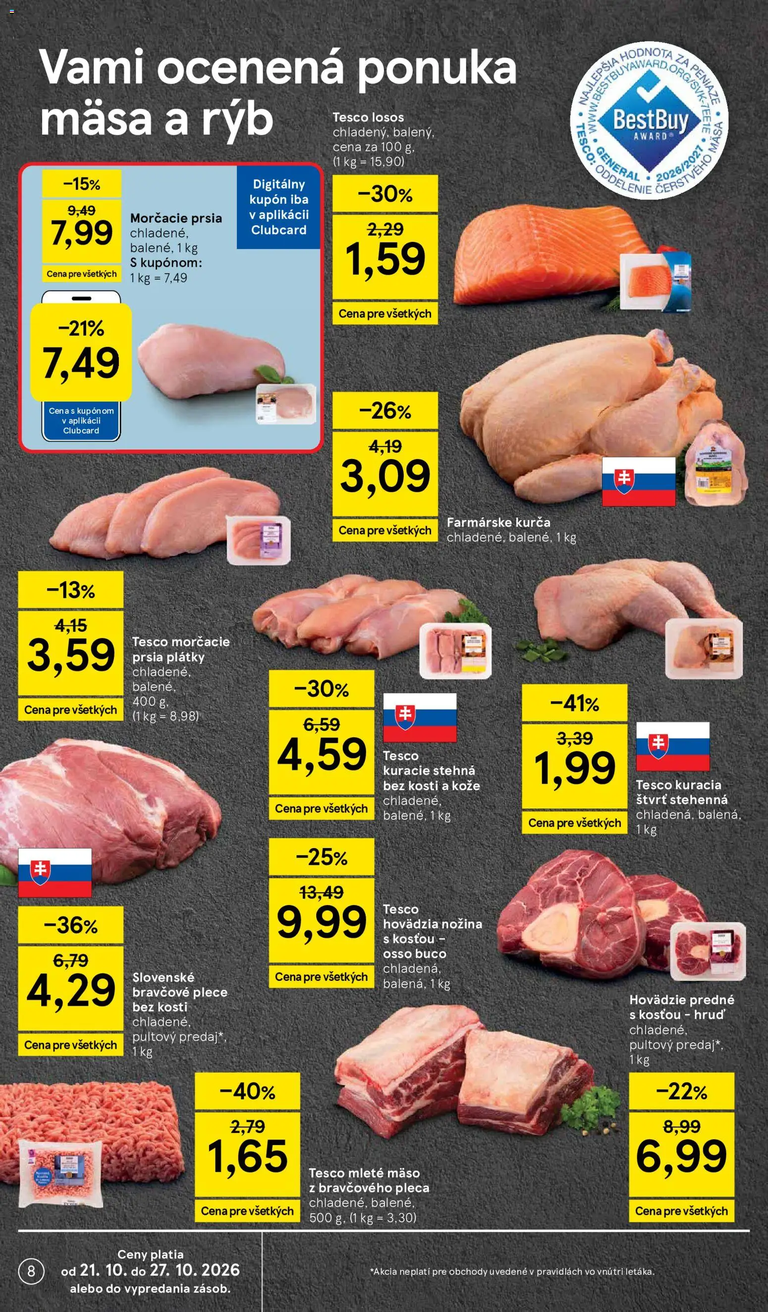 Nové Tesco akcie – leták je platný od 21.10.2026 | Strana: 8