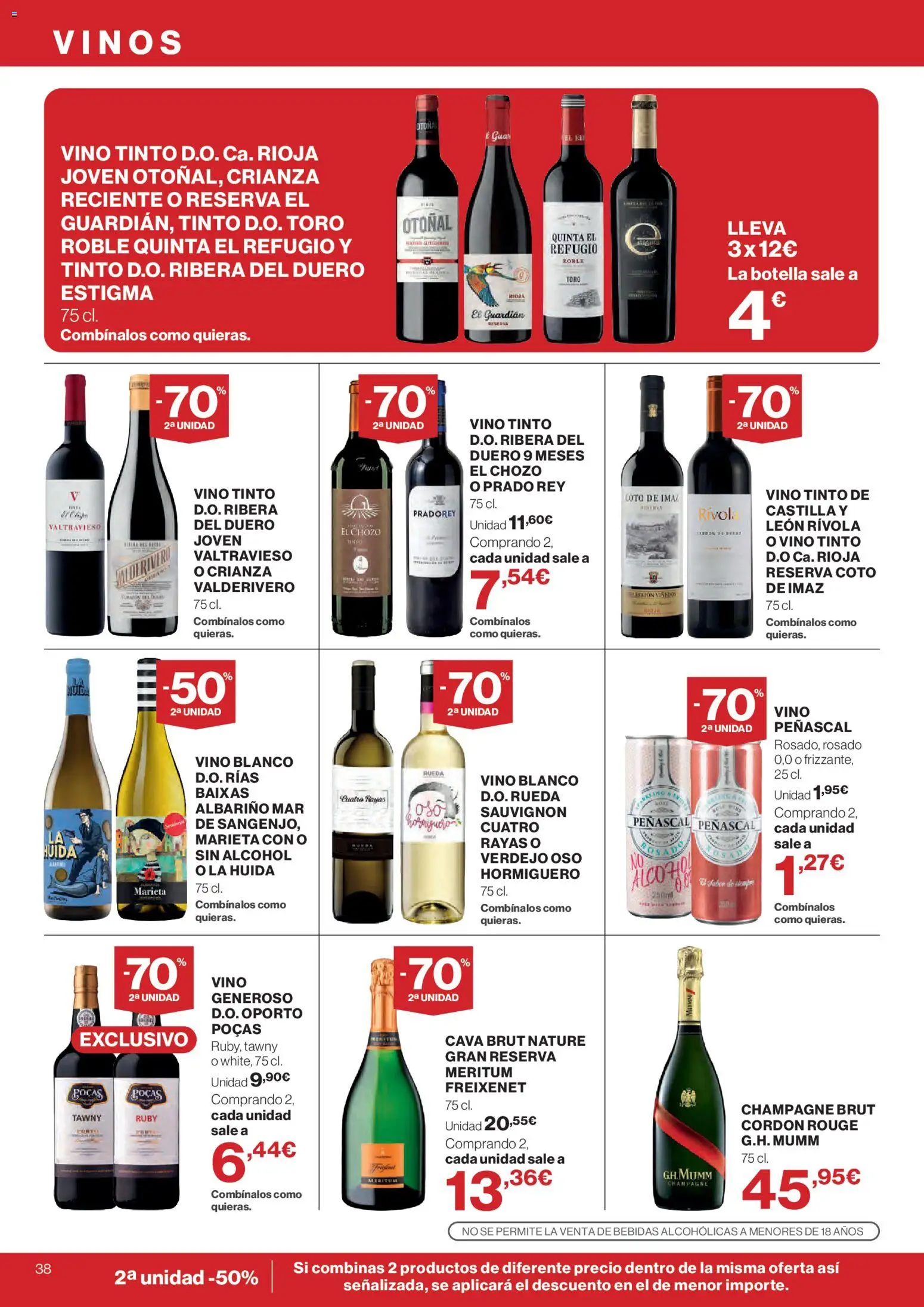 Hipercor catálogo │ válido desde el 24/09/2026 | Página: 38 | Productos: Vino tinto, Vino, Vino blanco, Bebidas