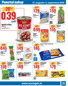 Eurospin katalog akcije – veljaven od 27.08.2026 | Stran: 9 | Izdelki: Keksi, Kolač, Kos, Prigrizki