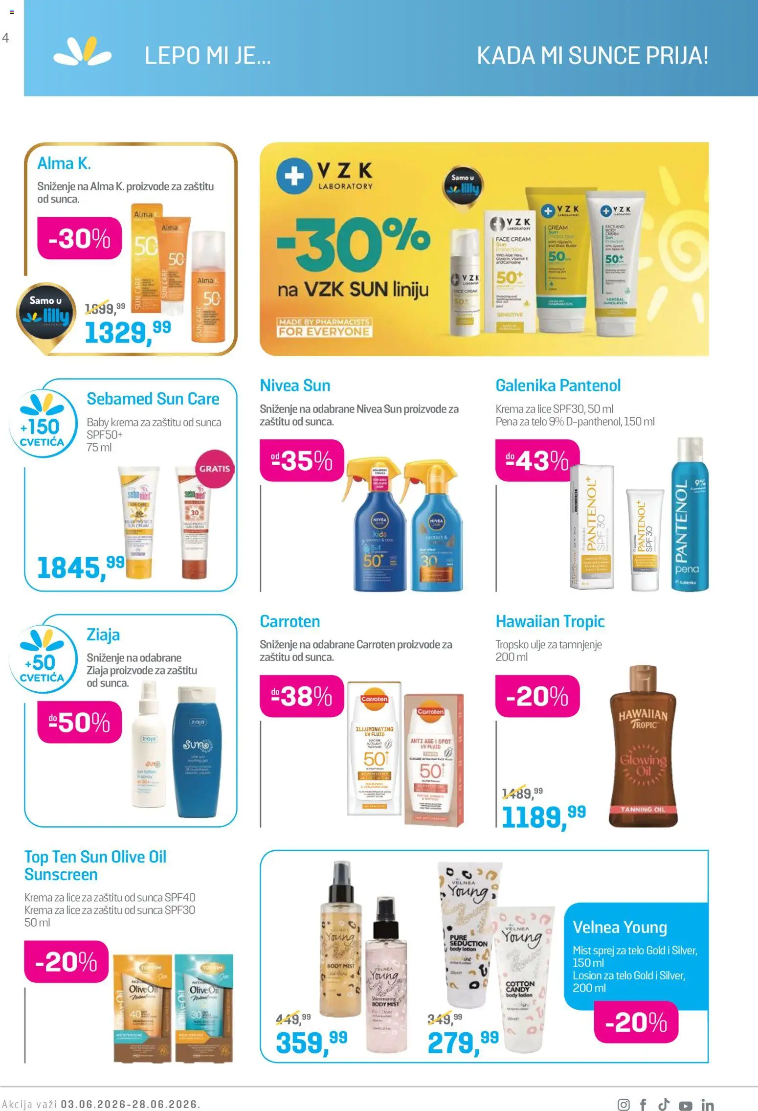 Lilly drogerie katalog - važi od 01.06.2026 | Strana: 4 | Proizvode: Nivea, Ulje, Candy, Med