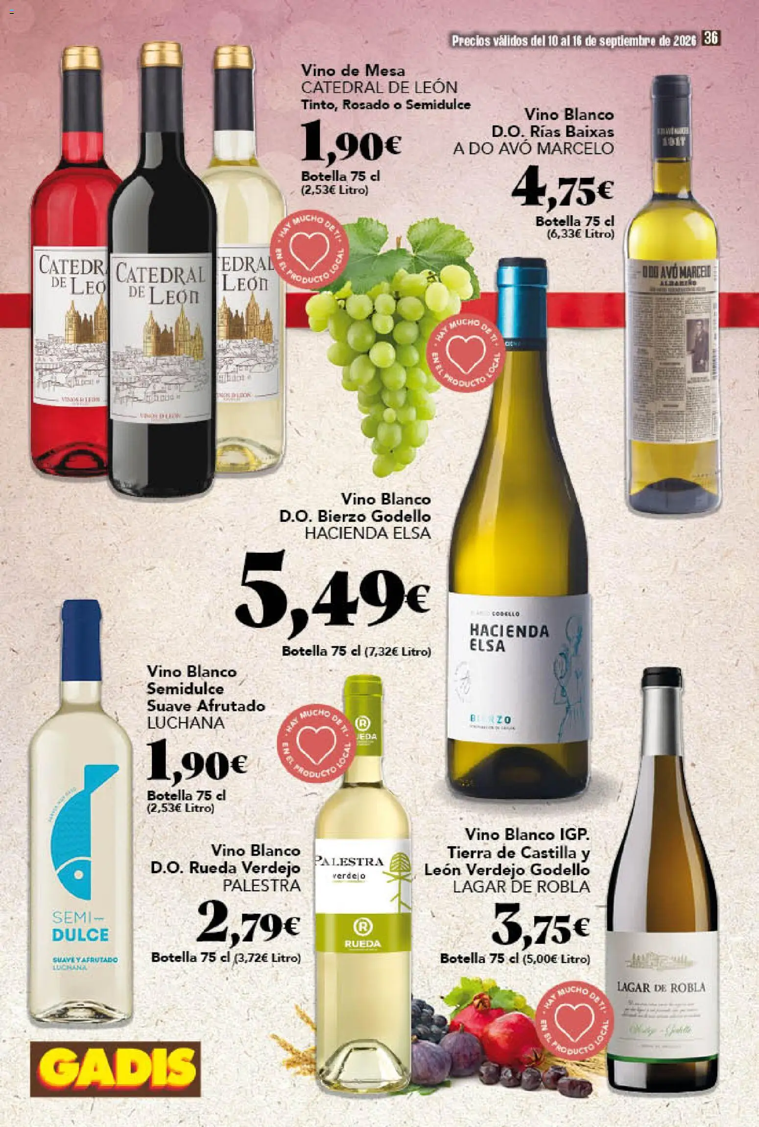 Gadis folleto │ válido desde el 10/09/2026 | Página: 36 | Productos: Dulce, Vino blanco, Tierra, Mesa