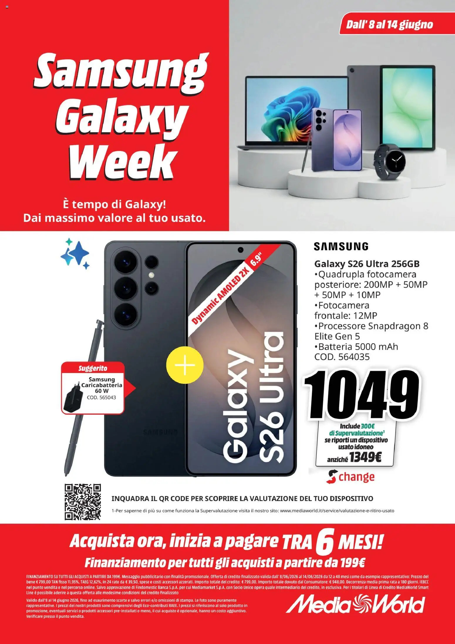 Volantino Media World del 08.06.2026 | Pagina: 8 | Prodotti: Samsung Galaxy, Fotocamera, Batteria, Samsung