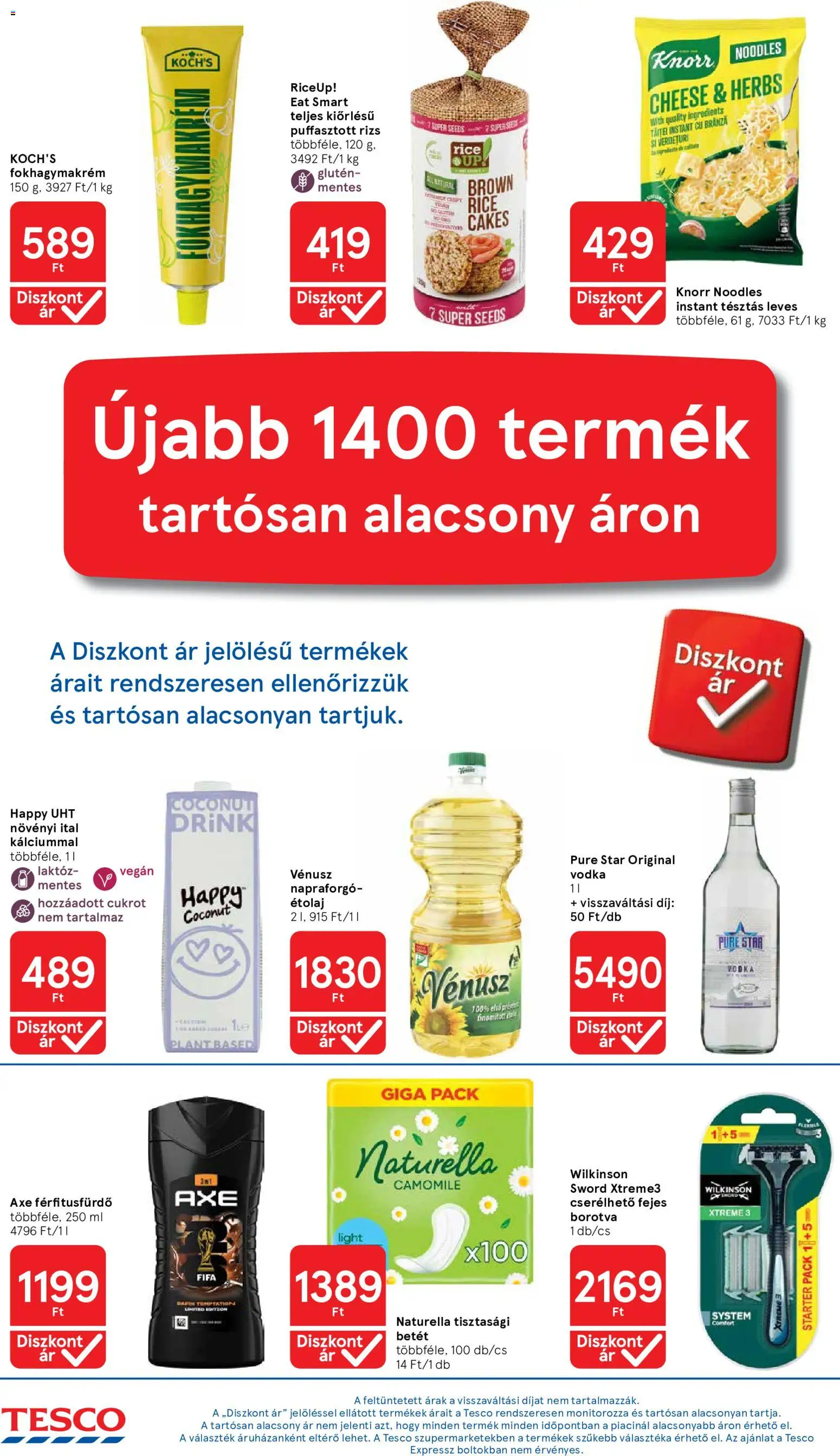 Tesco akciós ujság - amely érvényes a következő dátumtól: 2026.08.18. | Oldal: 16 | Termékek: Napraforgó, Borotva, Leves, Vodka