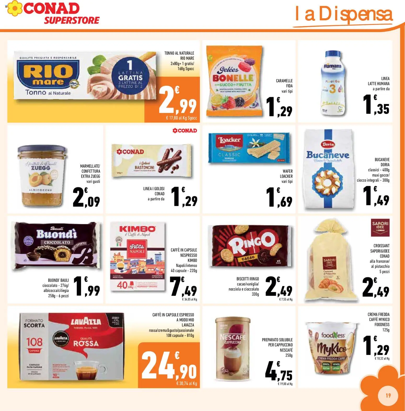 Volantino Conad del 01/07/2026 | Pagina: 19 | Prodotti: Caffè, Cioccolato, Latte, Caffe in capsule